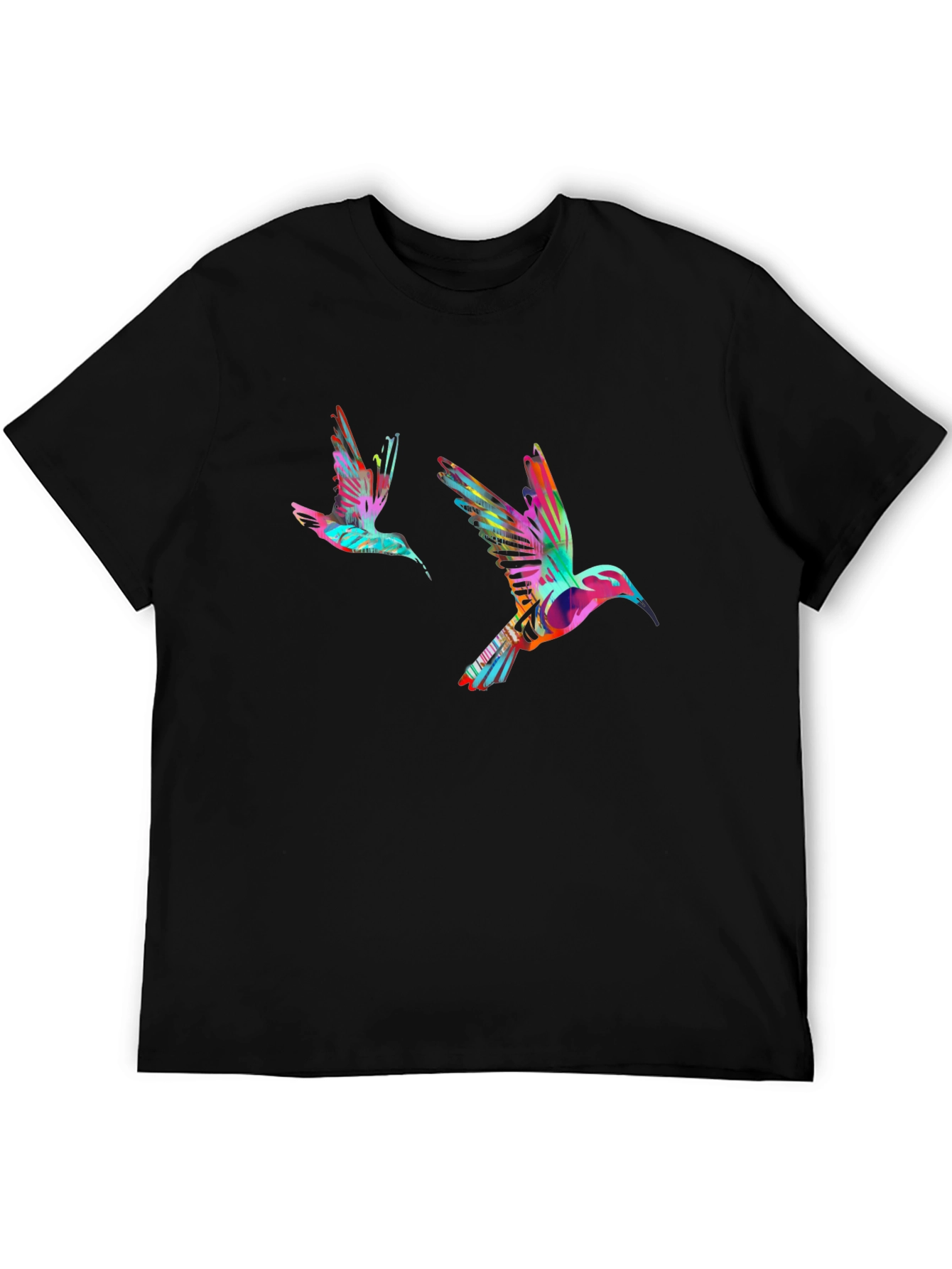 Hummingbird Print Black T-Shirt