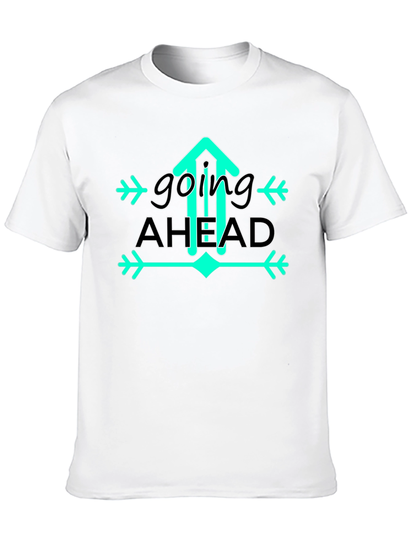 Going Ahead Graphic Tee - Trendy Upward Arrow Design