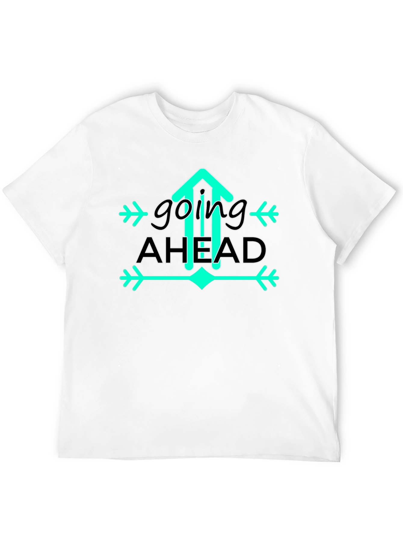 Going Ahead Graphic Tee - Trendy Upward Arrow Design