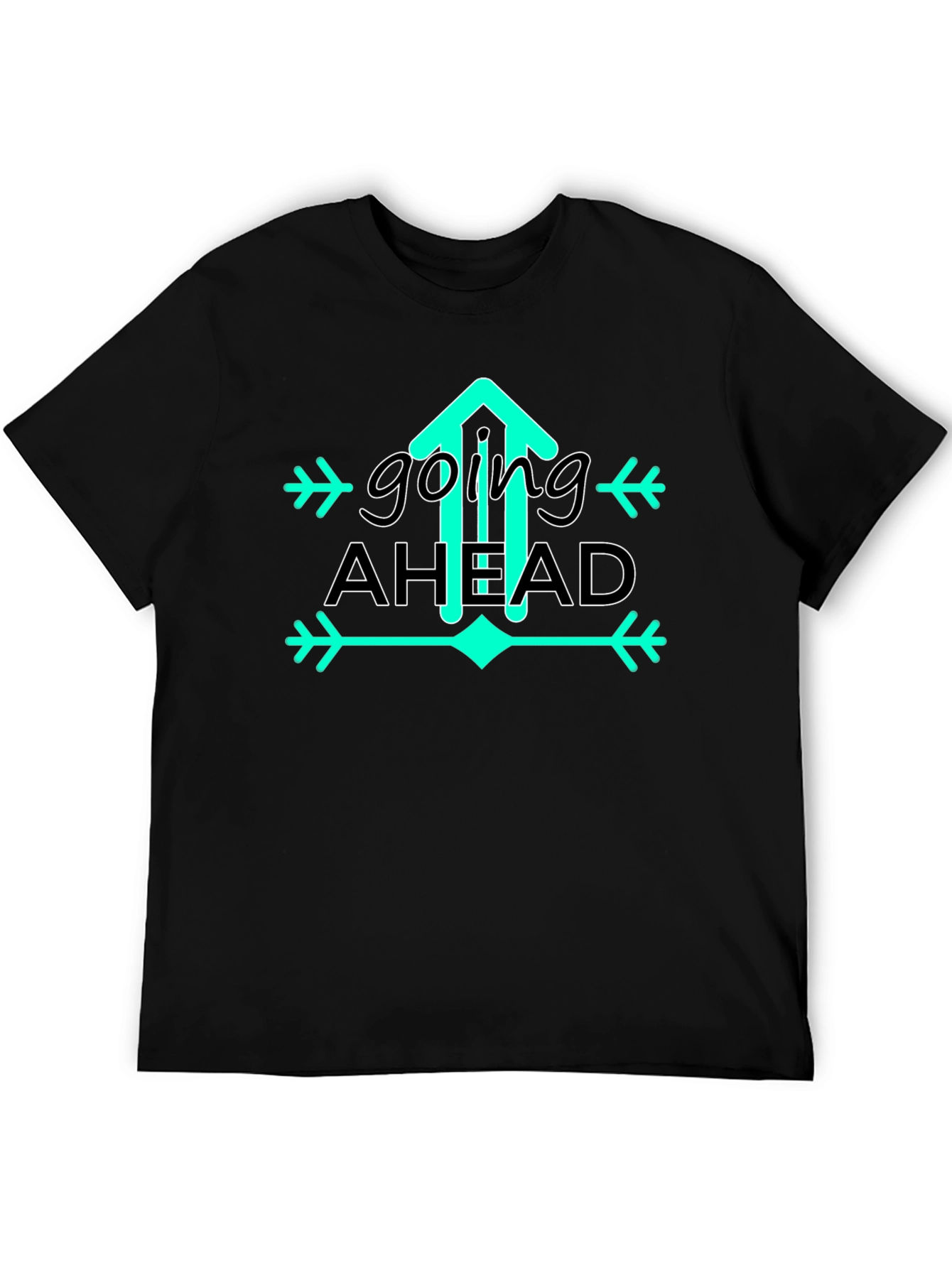 Going Ahead Graphic Tee - Trendy Upward Arrow Design