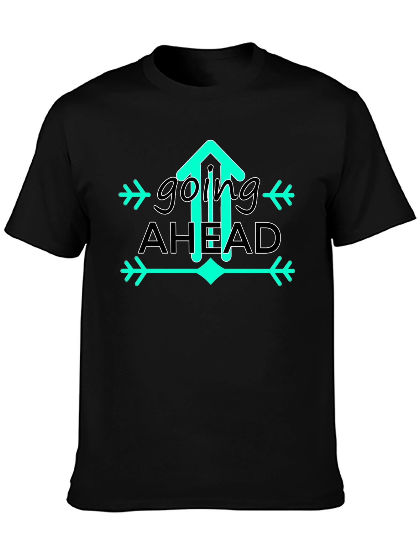 Going Ahead Graphic Tee - Trendy Upward Arrow Design