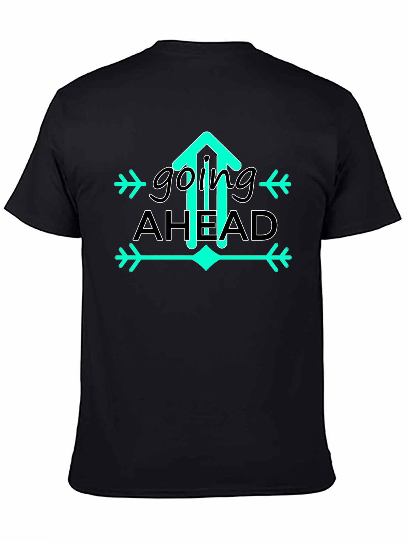 Going Ahead Graphic Tee - Trendy Upward Arrow Design