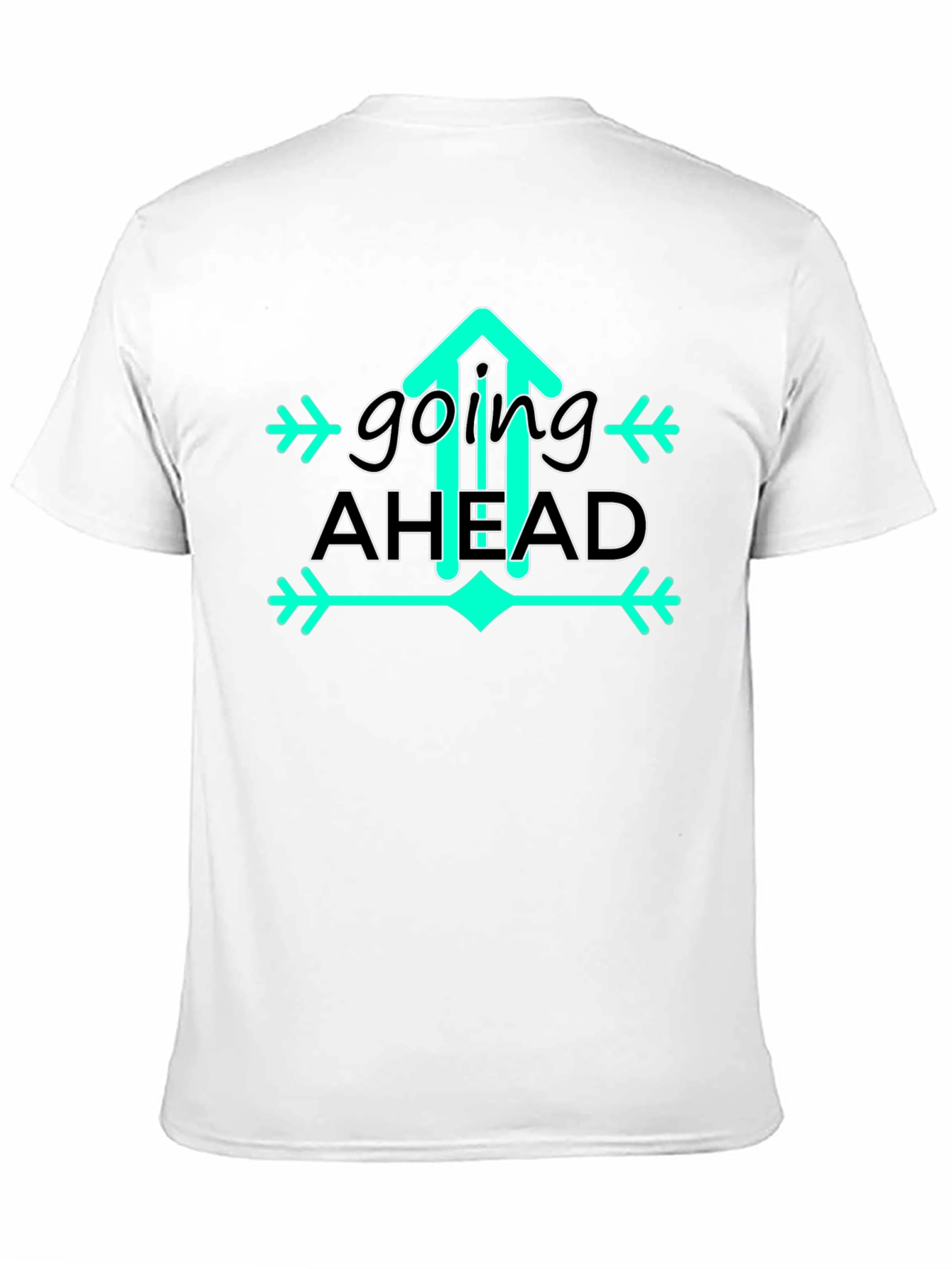 Going Ahead Graphic Tee - Trendy Upward Arrow Design