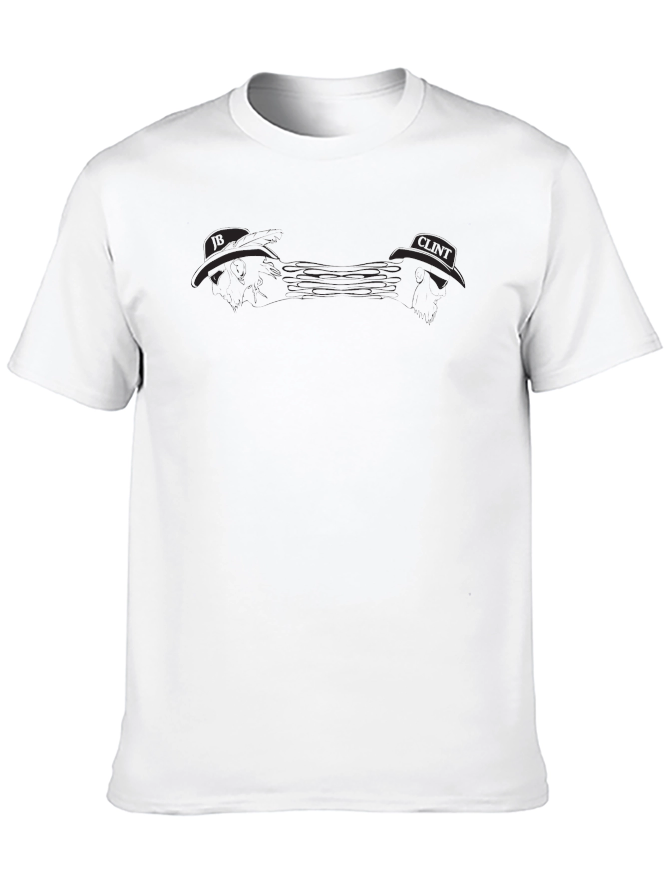Black T-Shirt with Cowboy Hat Design
