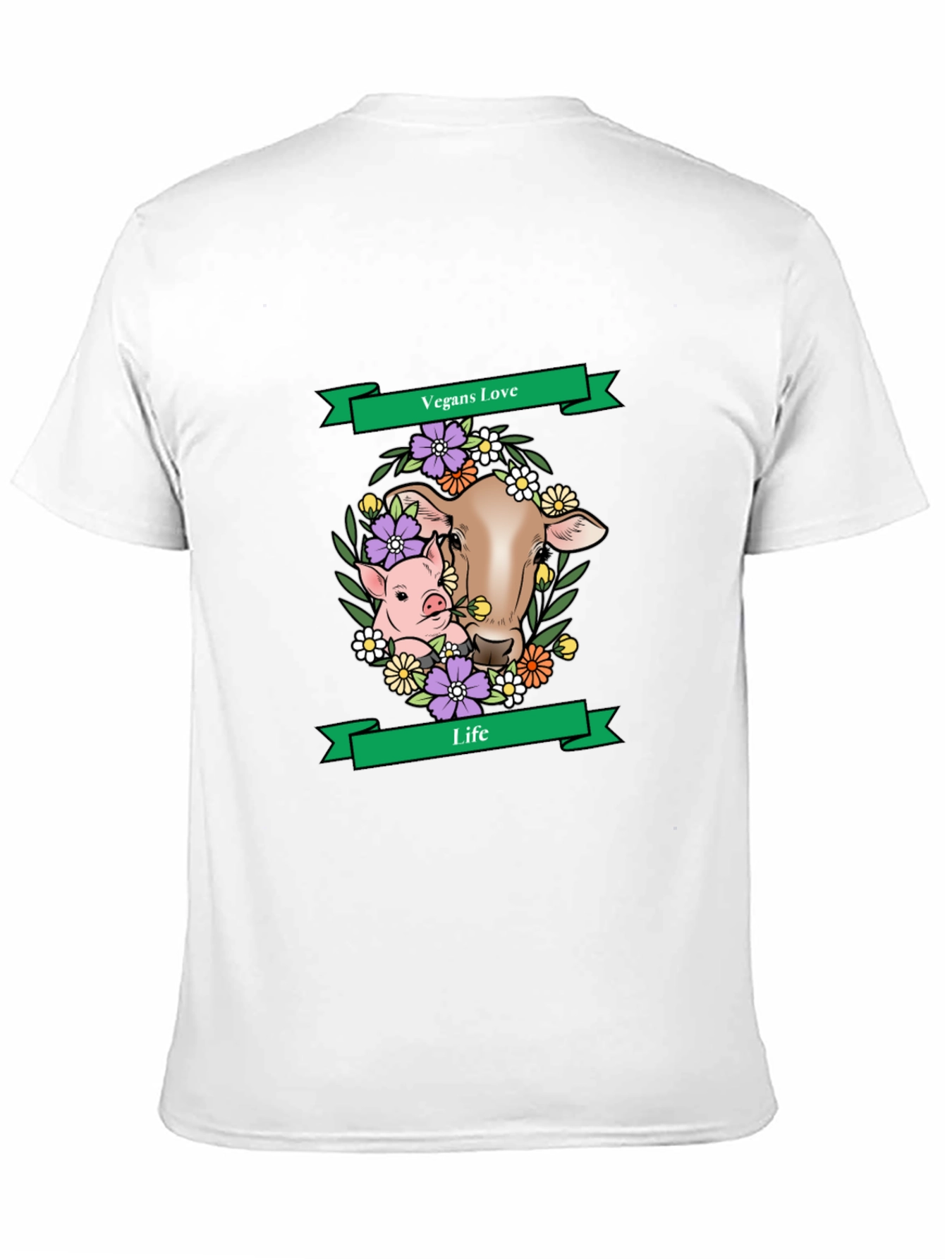 Vegans Love Life T-Shirt - Animal Rights Tee