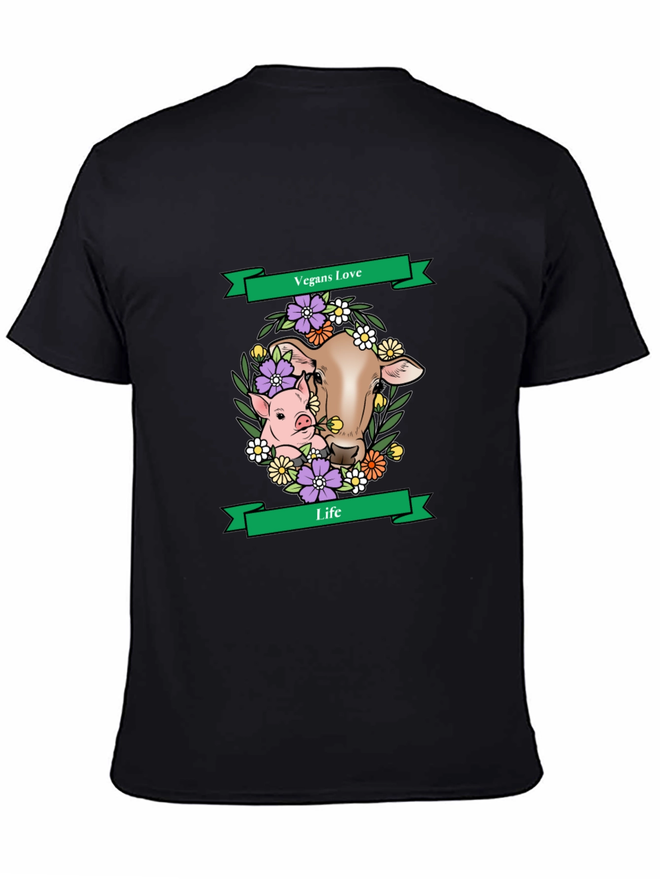 Vegans Love Life T-Shirt - Animal Rights Tee