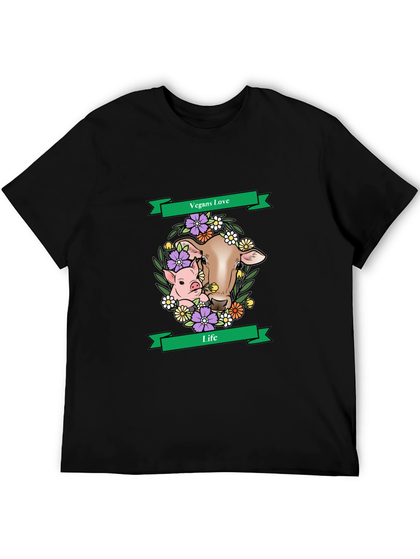 Vegans Love Life T-Shirt - Animal Rights Tee