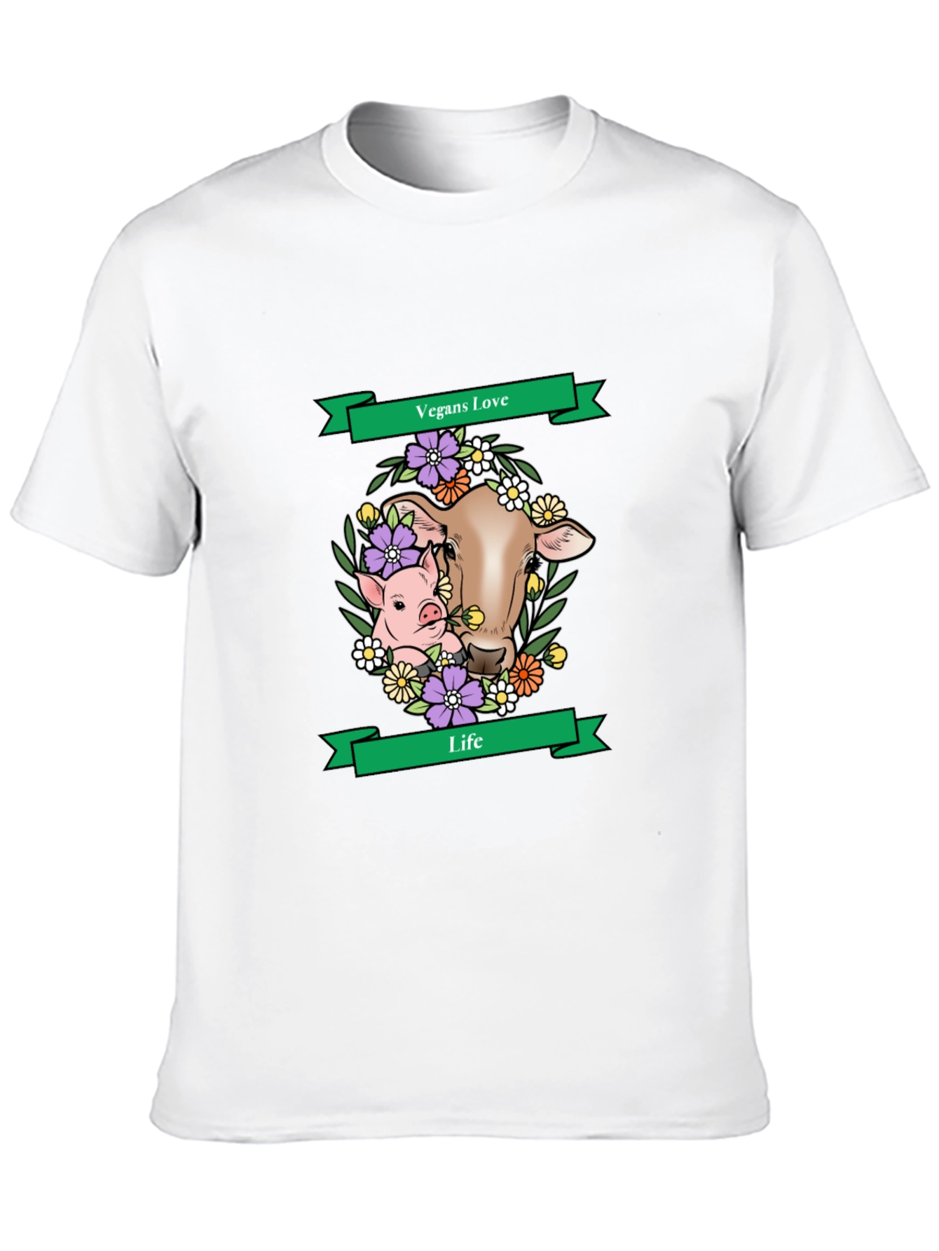 Vegans Love Life T-Shirt - Animal Rights Tee