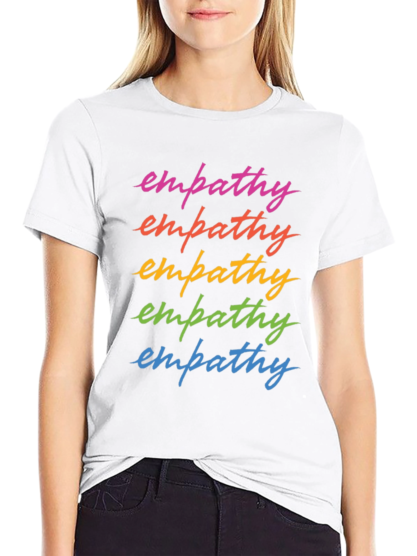 Empathy Rainbow T-Shirt - Black Graphic Tee
