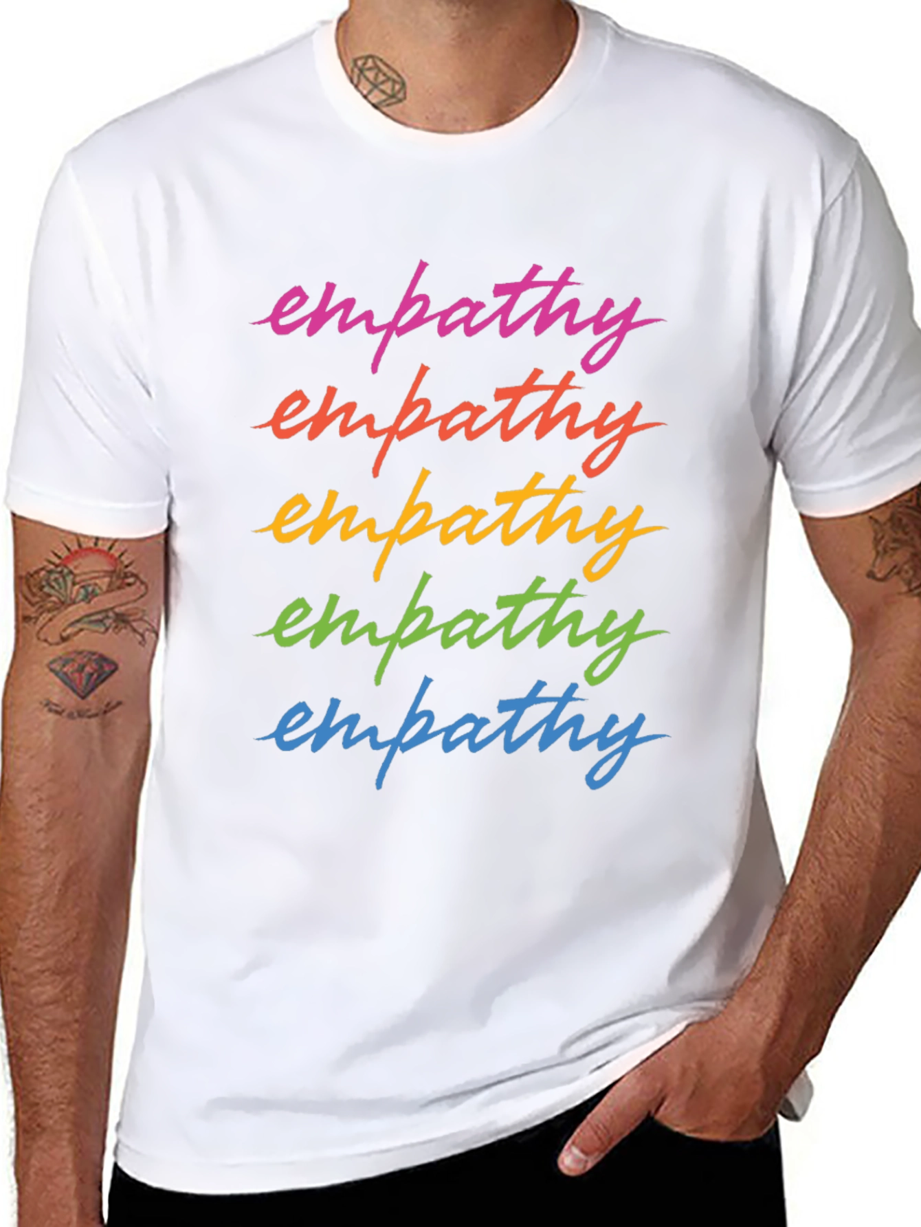 Empathy Rainbow T-Shirt - Black Graphic Tee