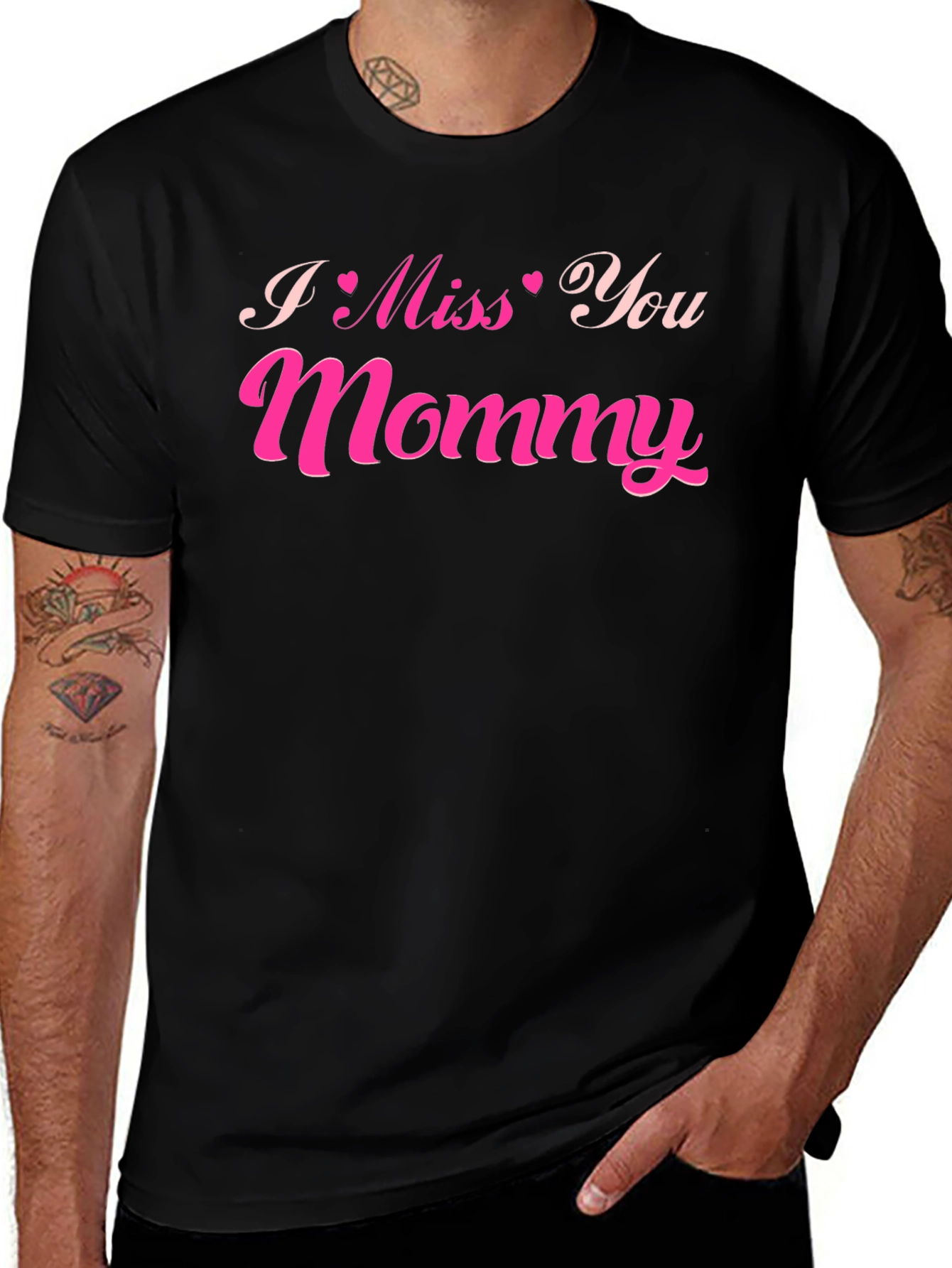 I Miss You Mommy Mens Black T-shirt