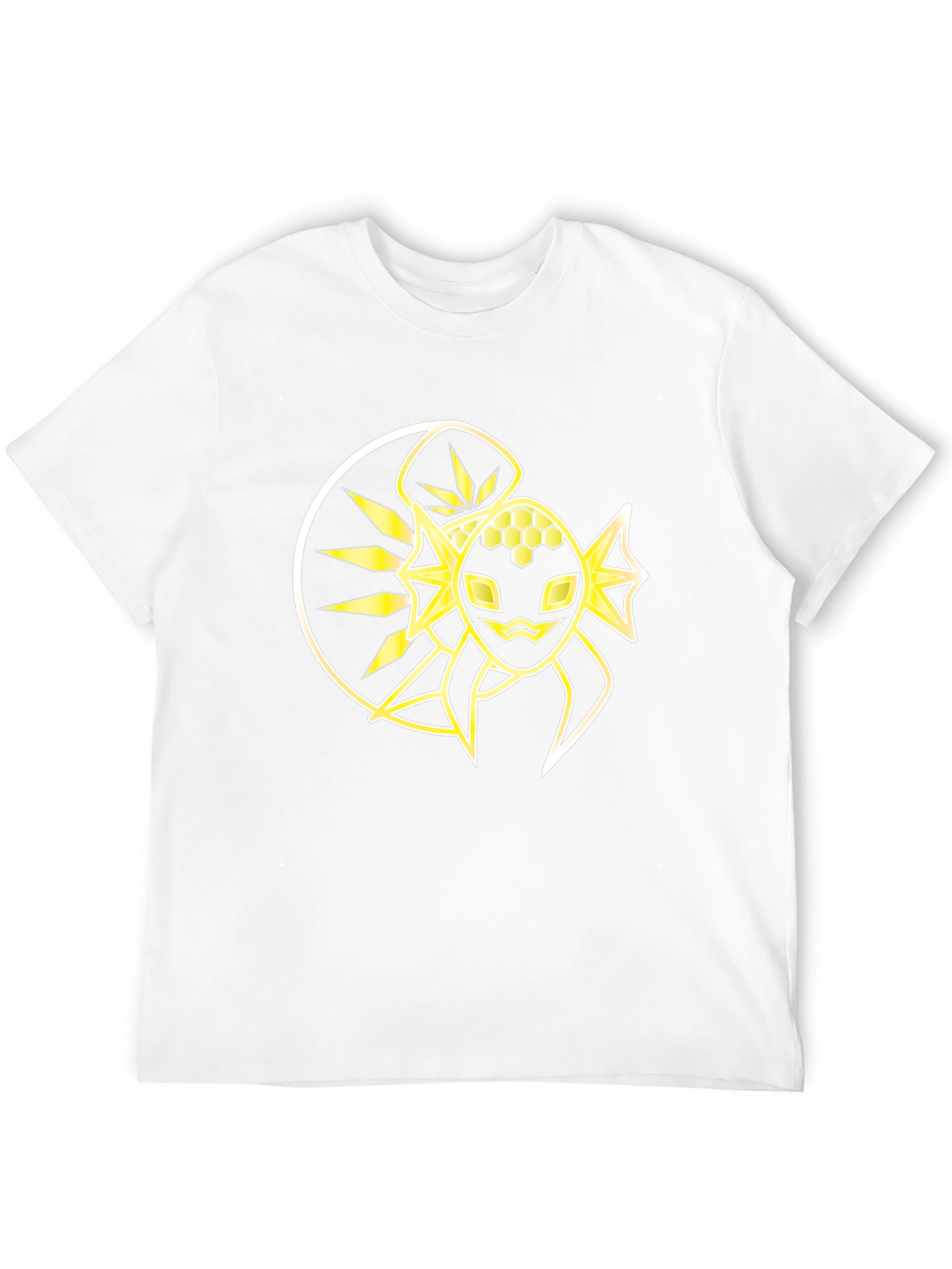 Black T-Shirt with Abstract Yellow Design