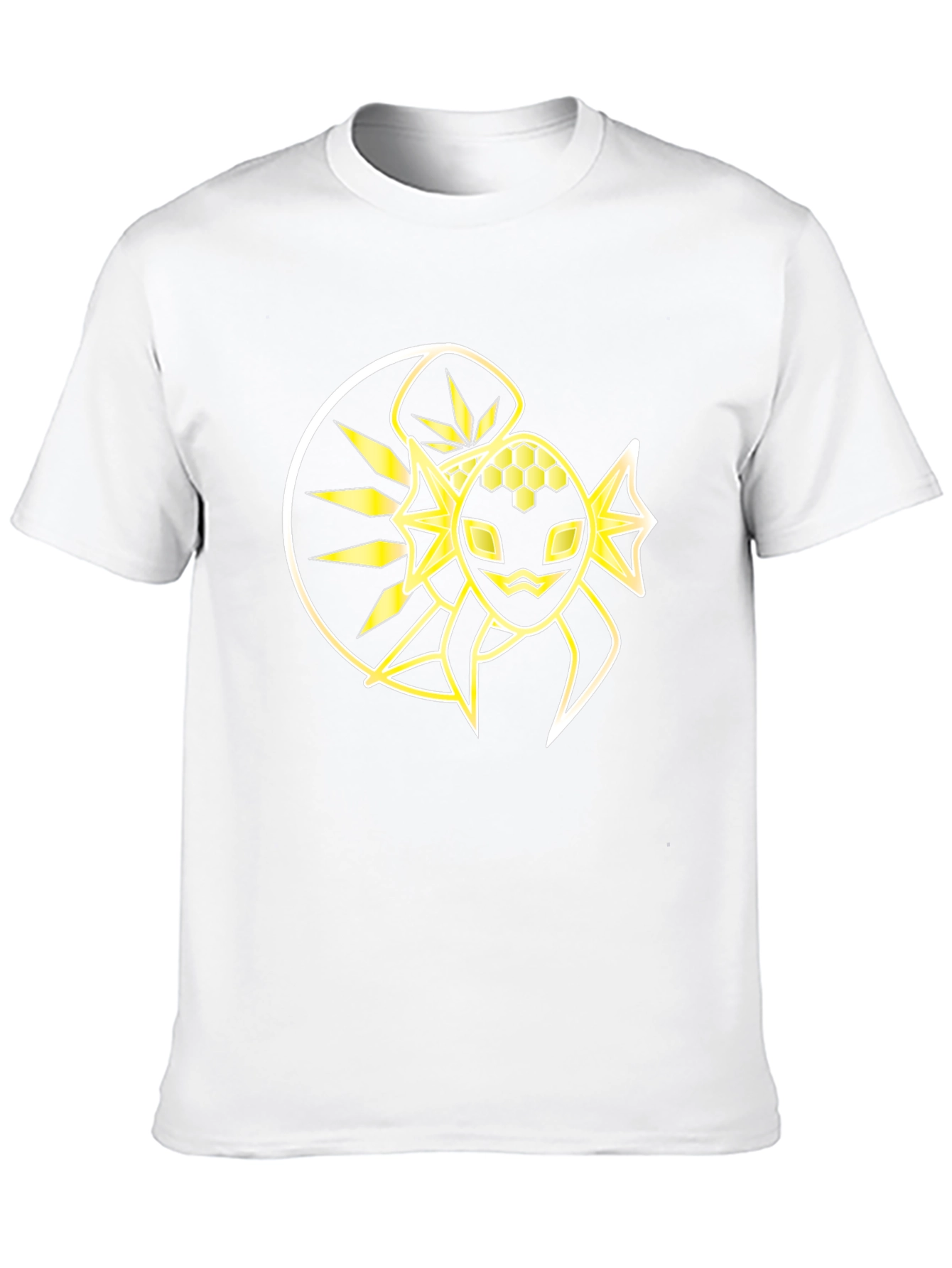 Black T-Shirt with Abstract Yellow Design