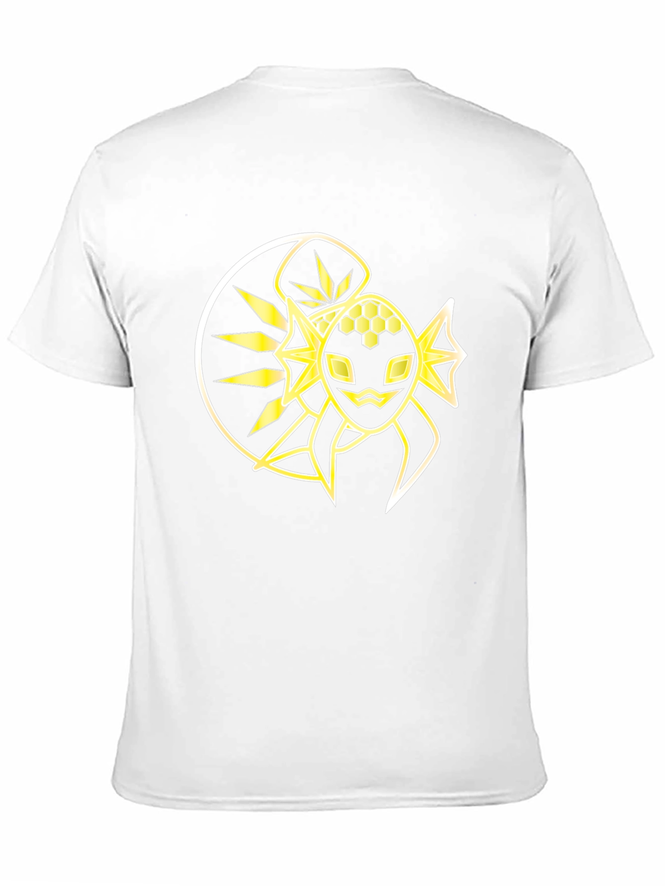 Black T-Shirt with Abstract Yellow Design
