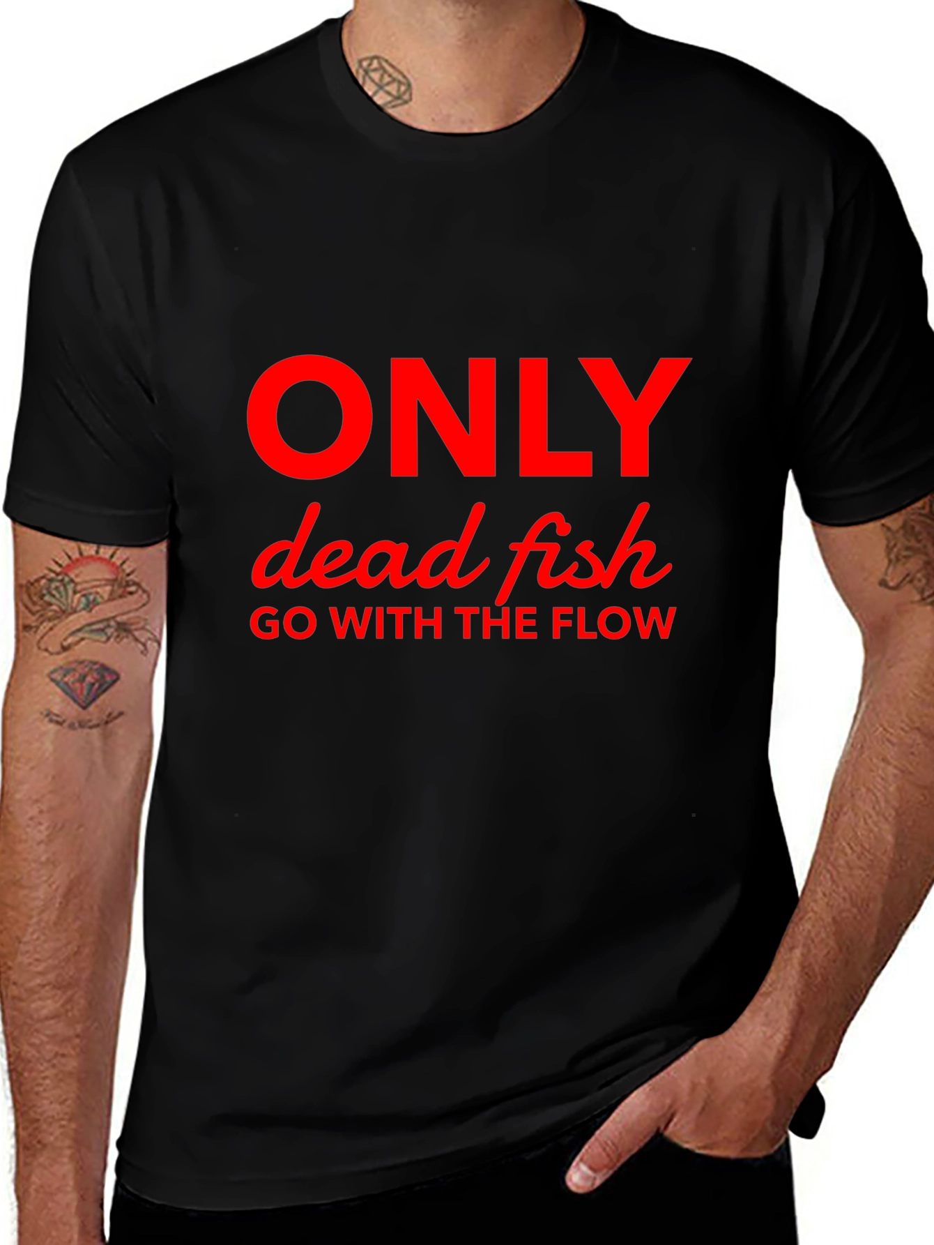 Dead Fish Flow T-Shirt - Funny Slogan Tee