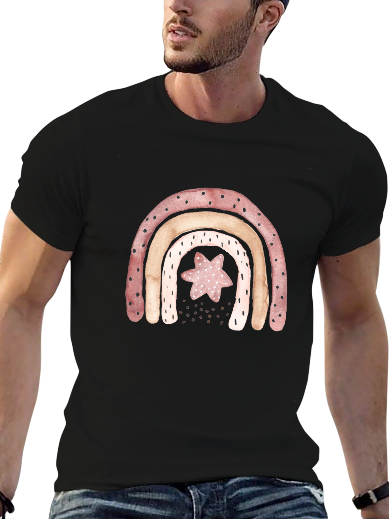 Rainbow Star Graphic Tee - Casual Comfort