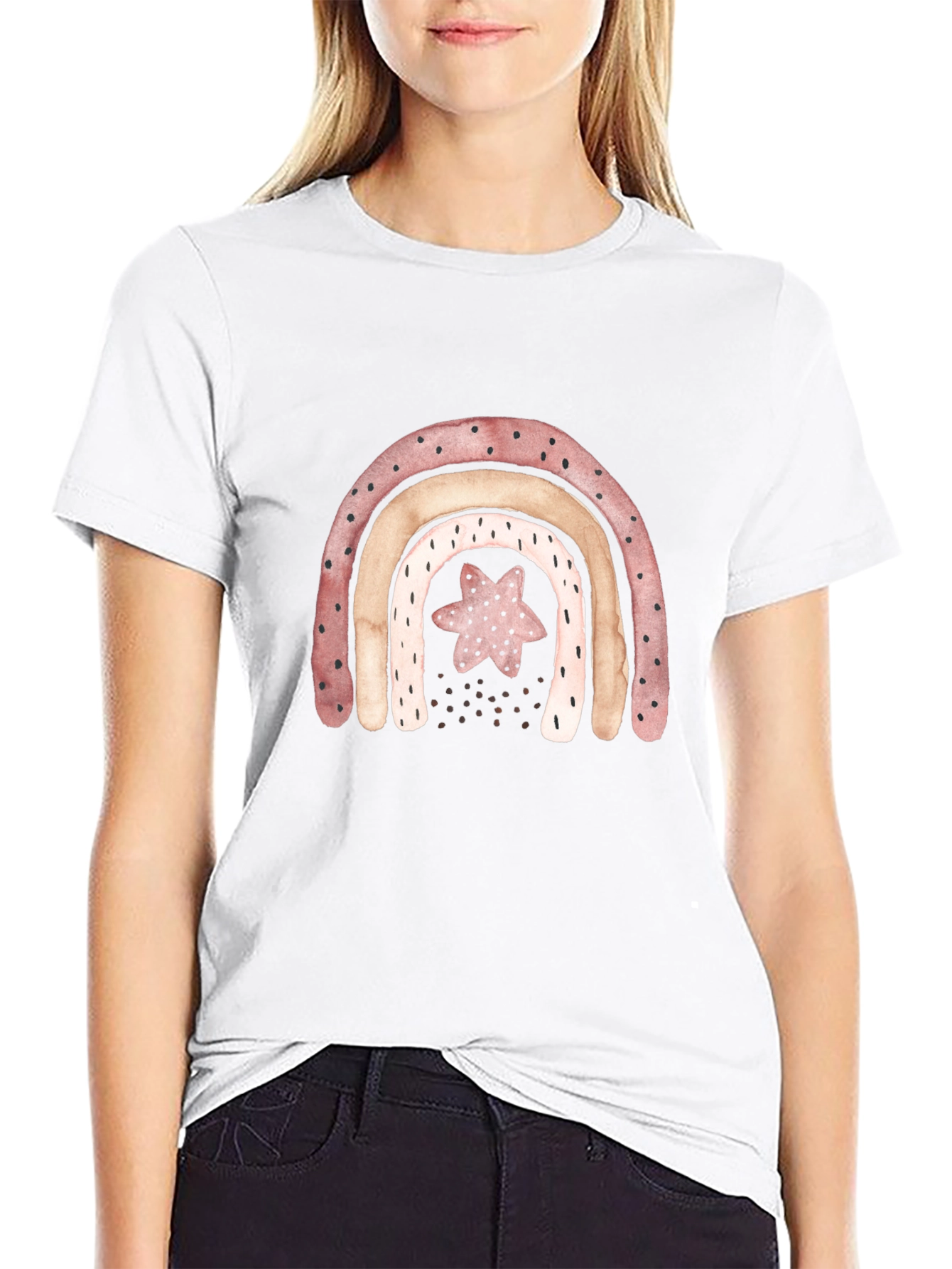 Rainbow Star Graphic Tee - Casual Comfort