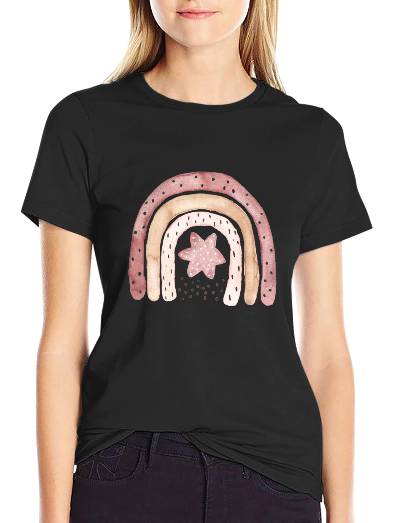 Rainbow Star Graphic Tee - Casual Comfort