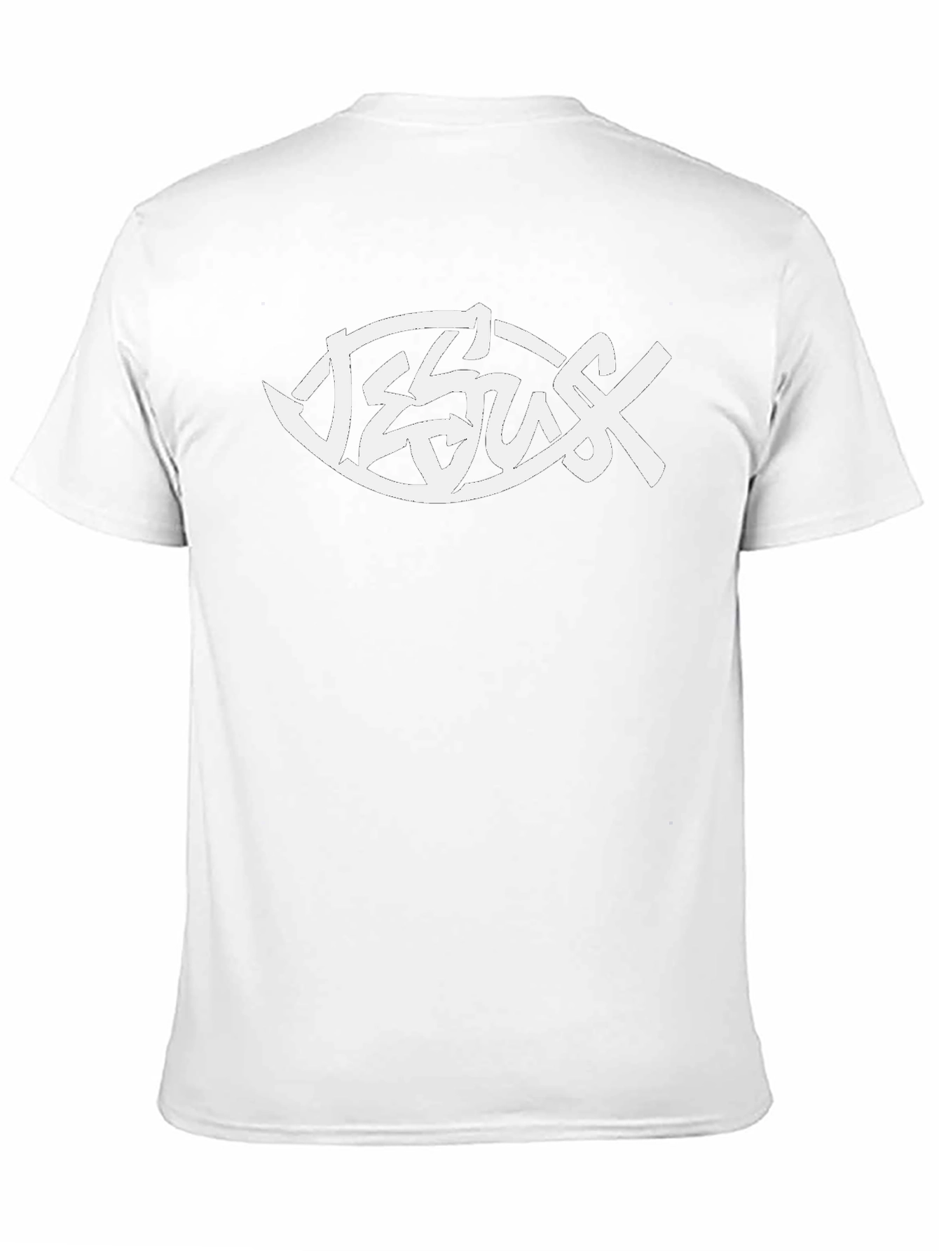 Jesus Fish Graphic T-Shirt - Black Christian Tee