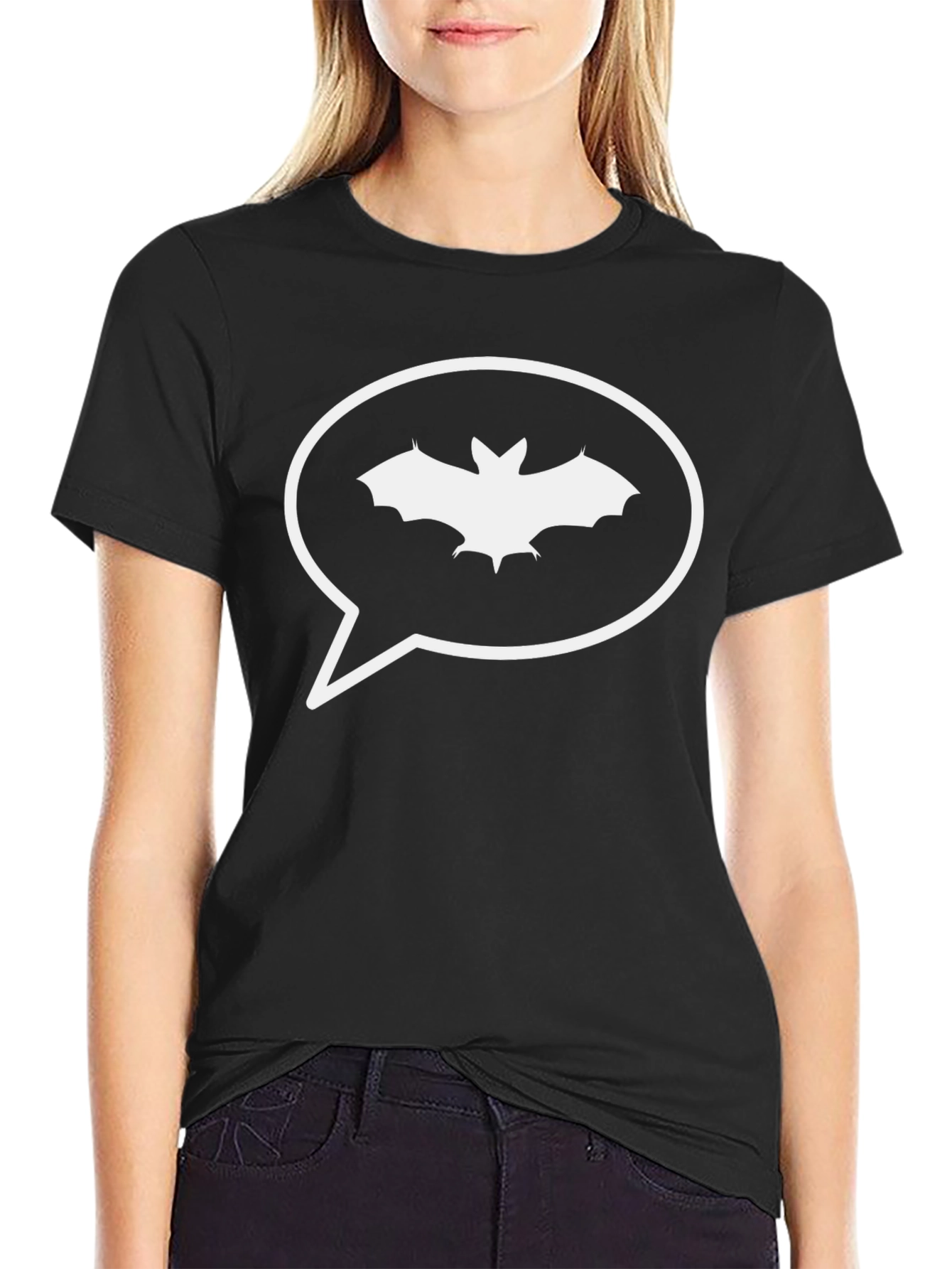 Bat Chat T-Shirt - Black Cotton Tee