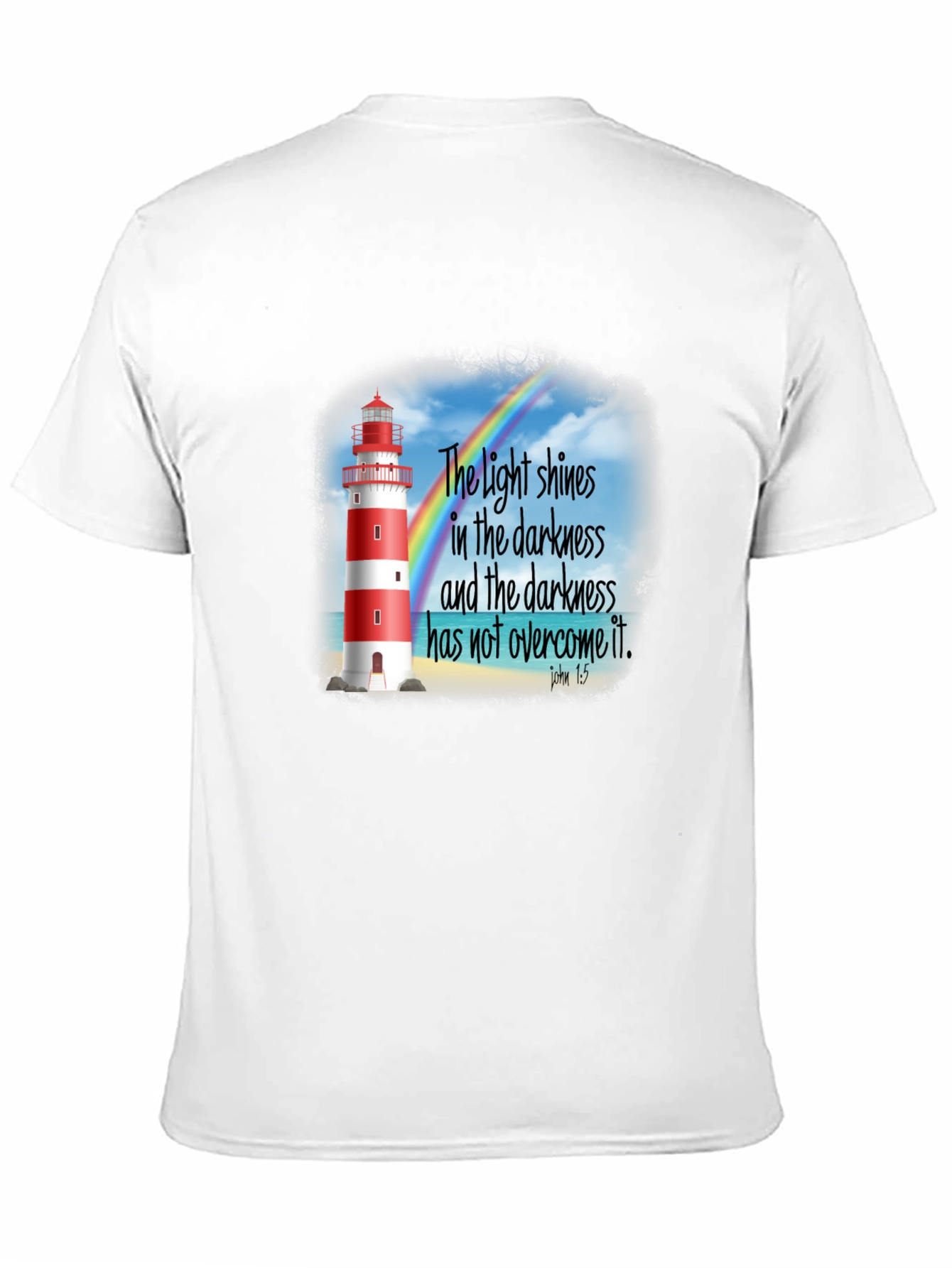 Lighthouse Christian T-Shirt: Light Shines in Darkness