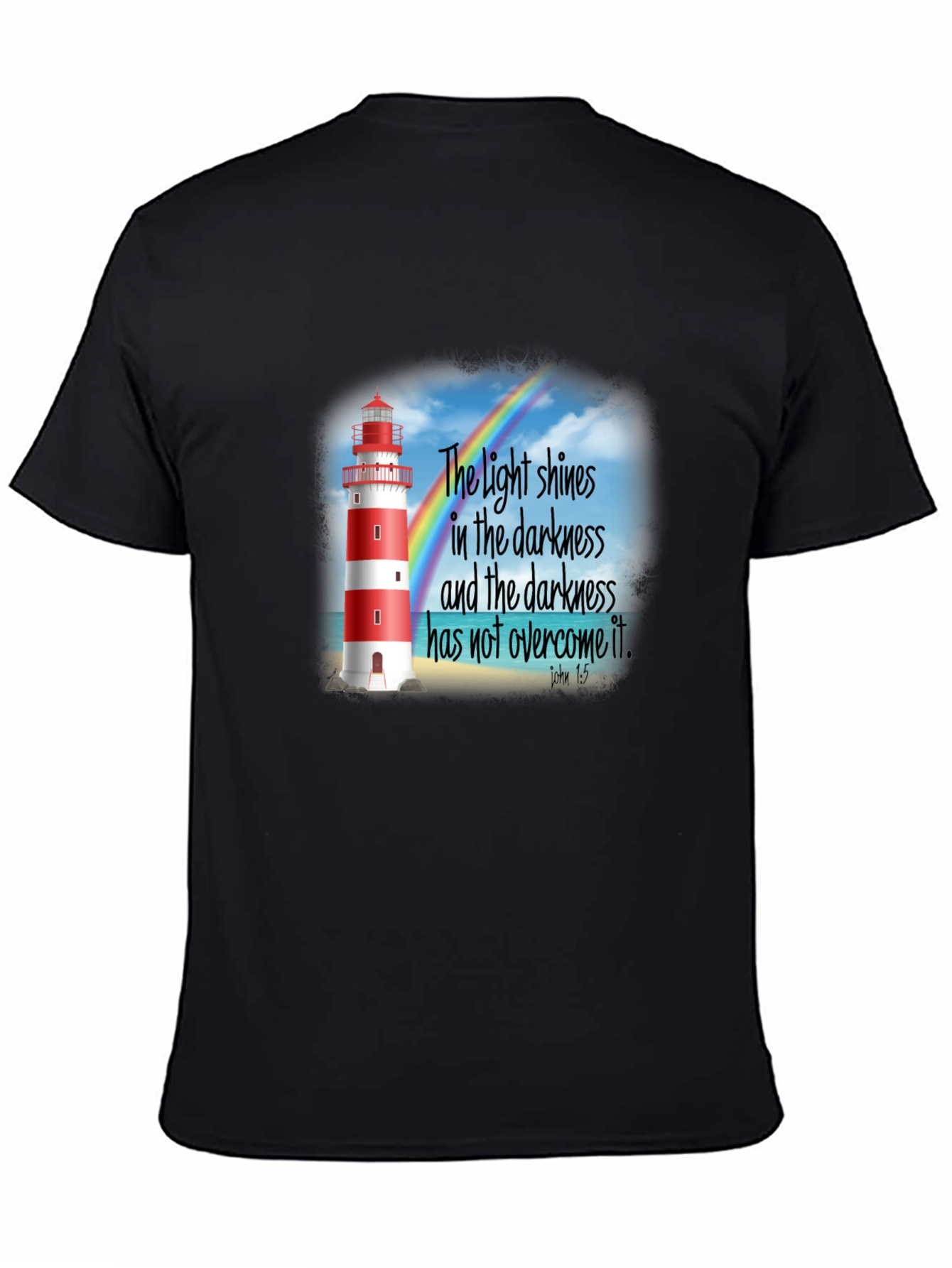 Lighthouse Christian T-Shirt: Light Shines in Darkness