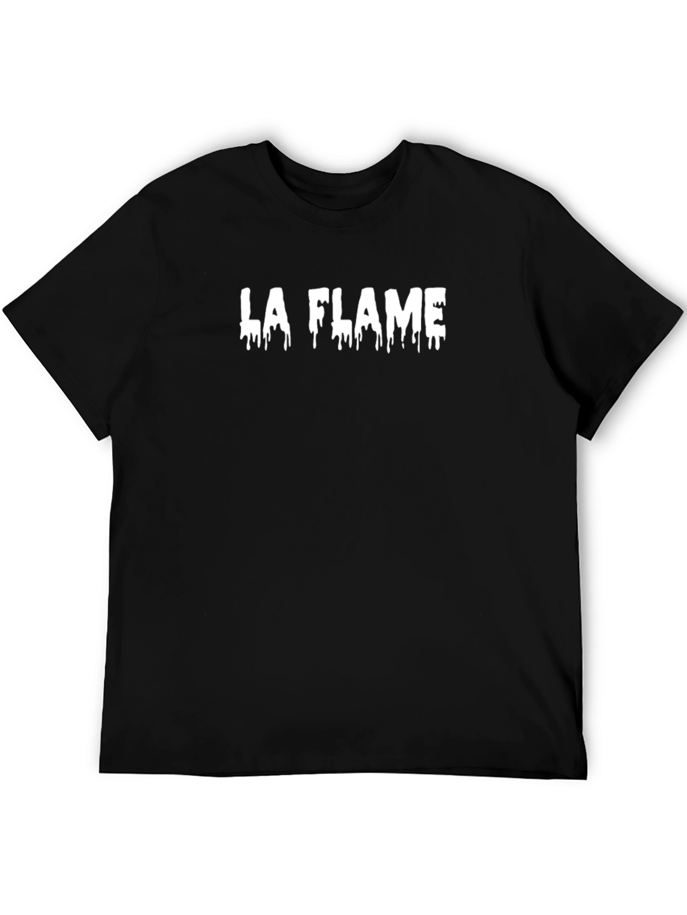 LA FLAME Graphic Print Black T-Shirt