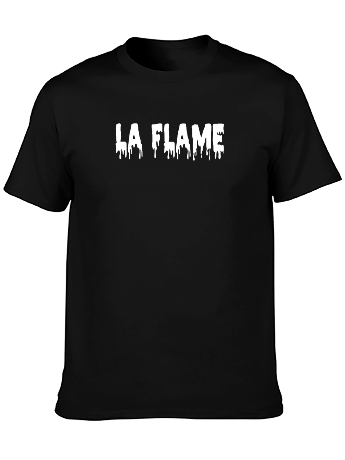 LA FLAME Graphic Print Black T-Shirt