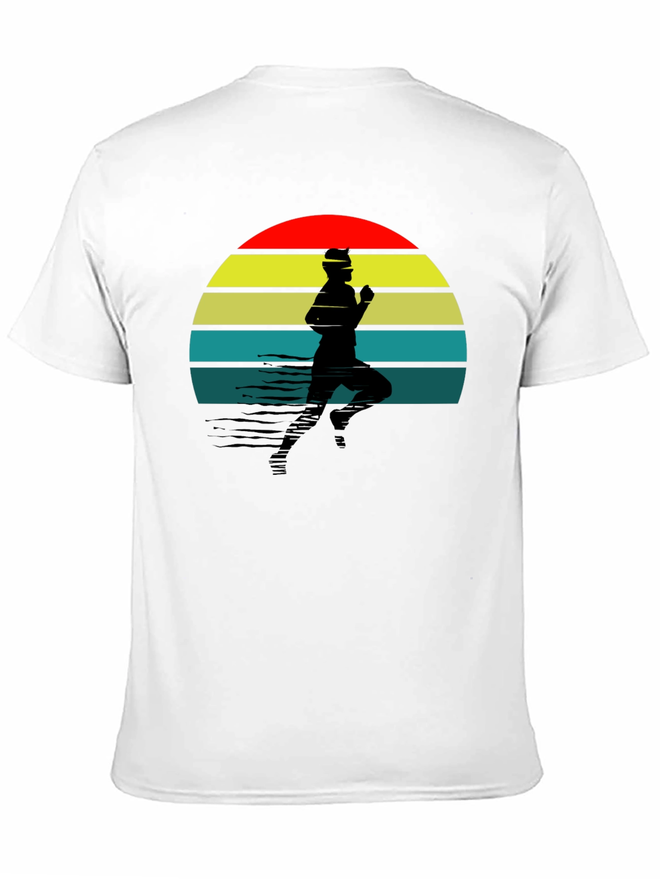 Retro Runner T-Shirt - Black Sunset Design