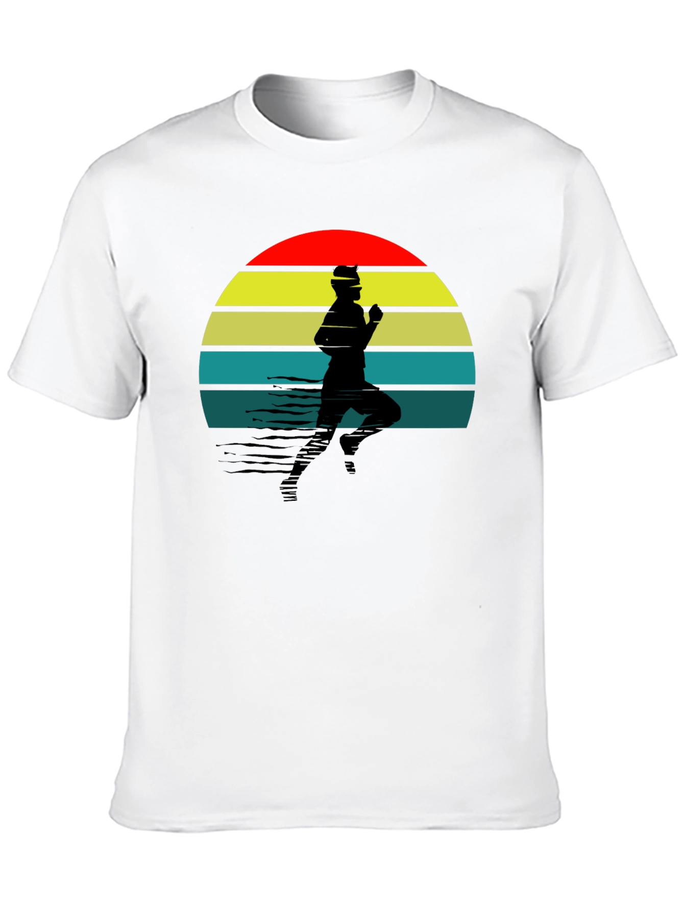 Retro Runner T-Shirt - Black Sunset Design