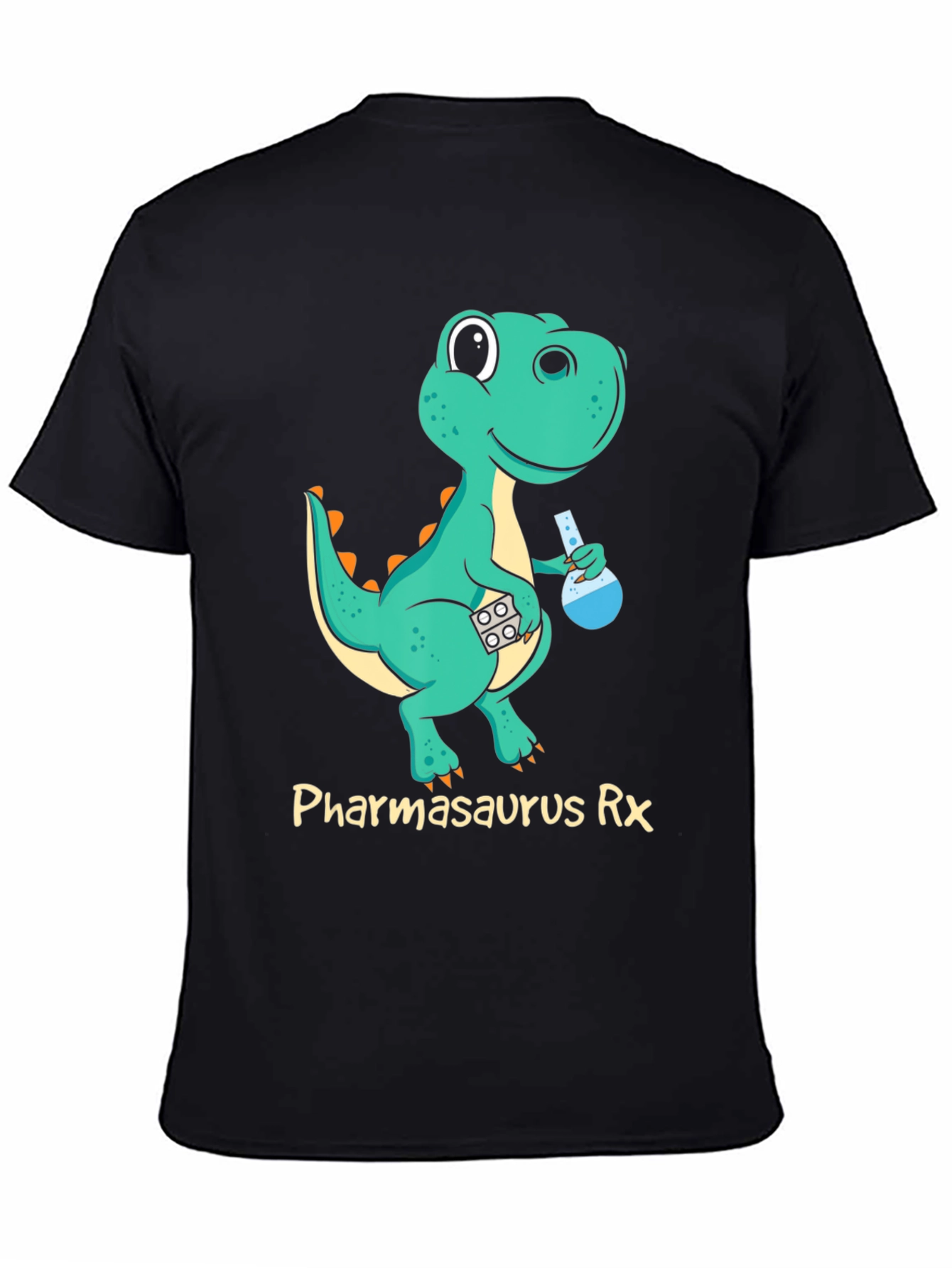 Pharmasaurus Rx Black T-Shirt - Dinosaur Pharmacist!