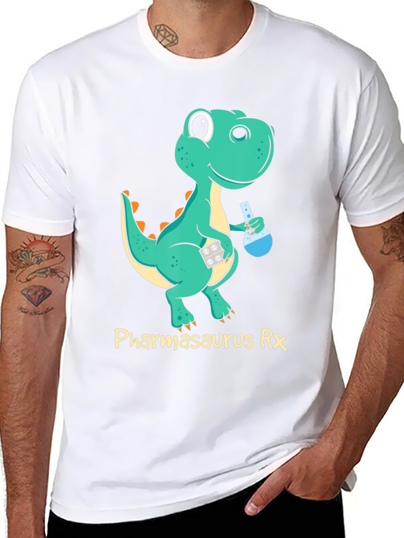 Pharmasaurus Rx Black T-Shirt - Dinosaur Pharmacist!