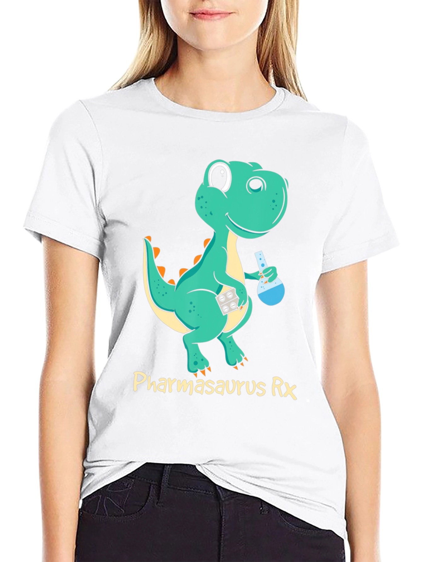 Pharmasaurus Rx Black T-Shirt - Dinosaur Pharmacist!