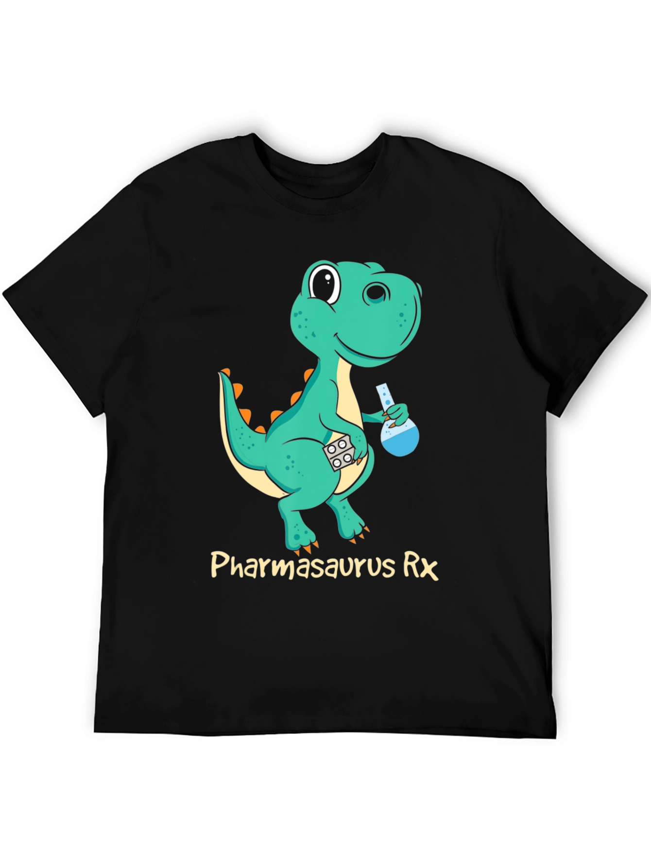 Pharmasaurus Rx Black T-Shirt - Dinosaur Pharmacist!