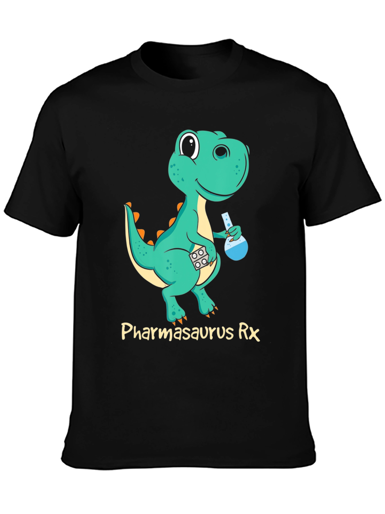 Pharmasaurus Rx Black T-Shirt - Dinosaur Pharmacist!