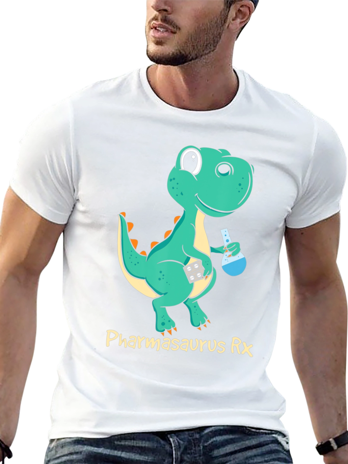 Pharmasaurus Rx Black T-Shirt - Dinosaur Pharmacist!