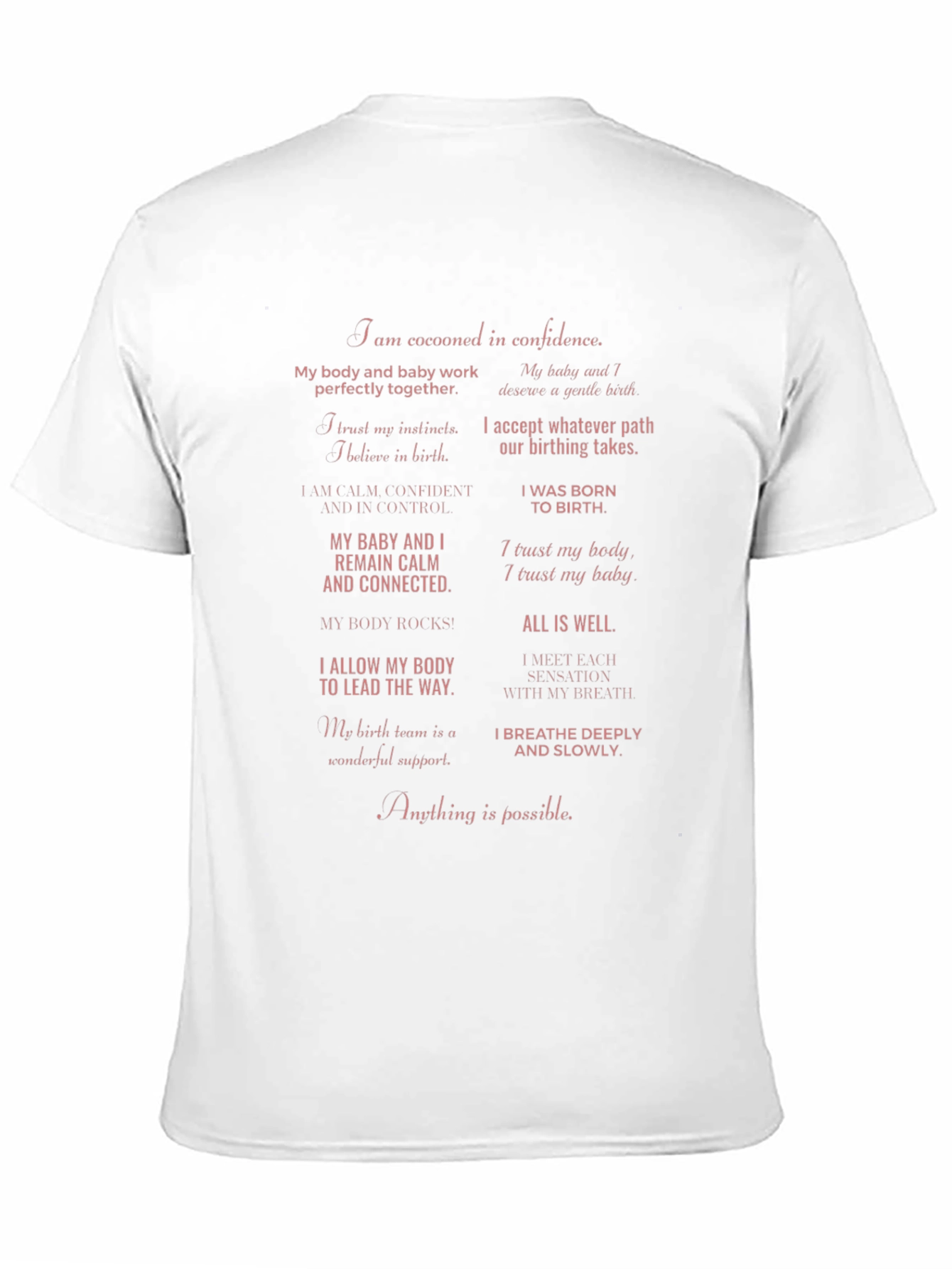 Empowered Birth Affirmations T-Shirt