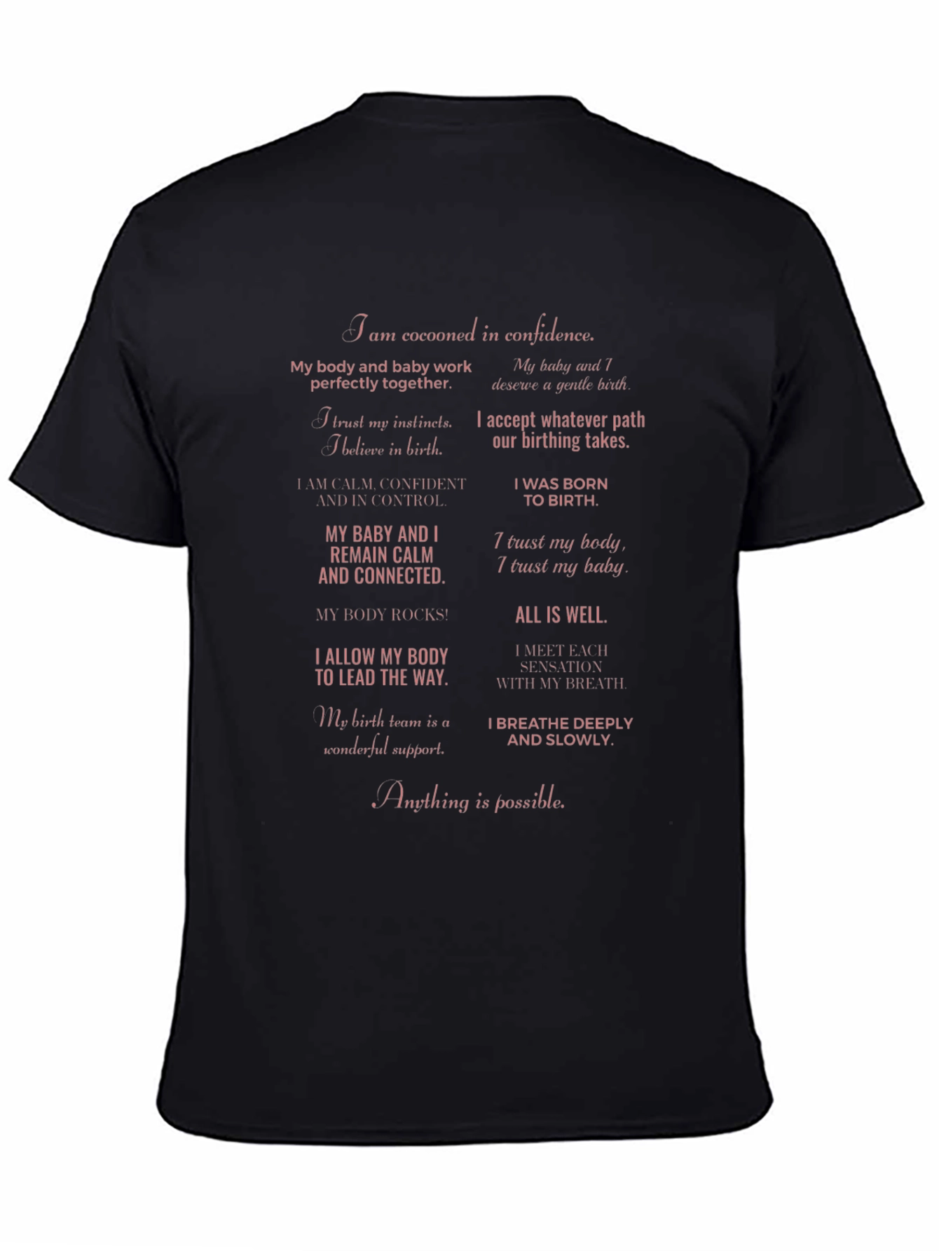 Empowered Birth Affirmations T-Shirt