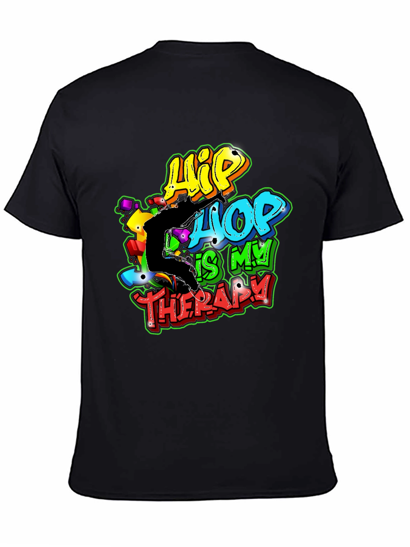 Hip Hop is My Therapy Black T-Shirt