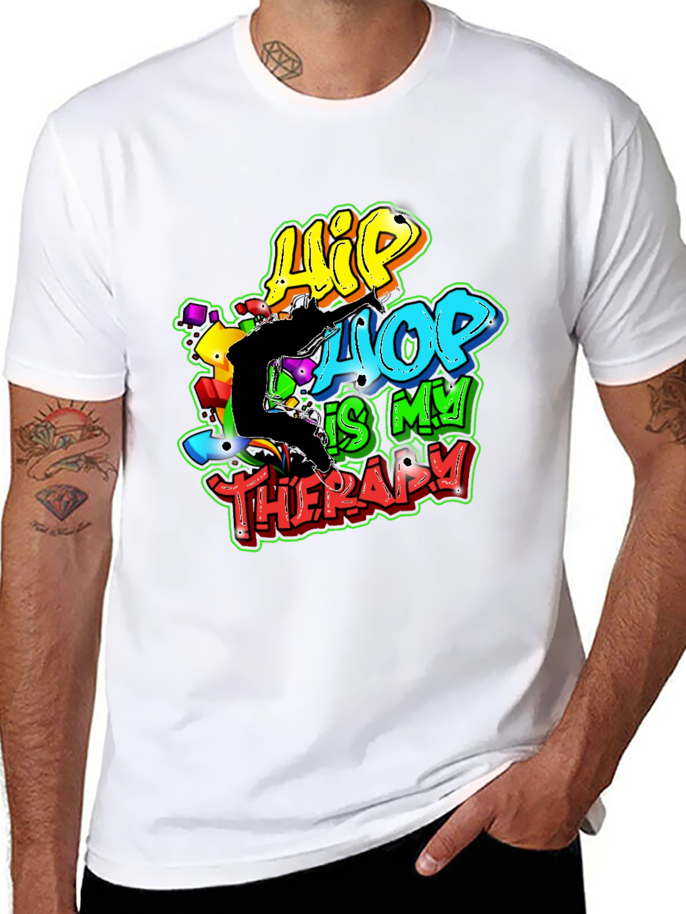 Hip Hop is My Therapy Black T-Shirt