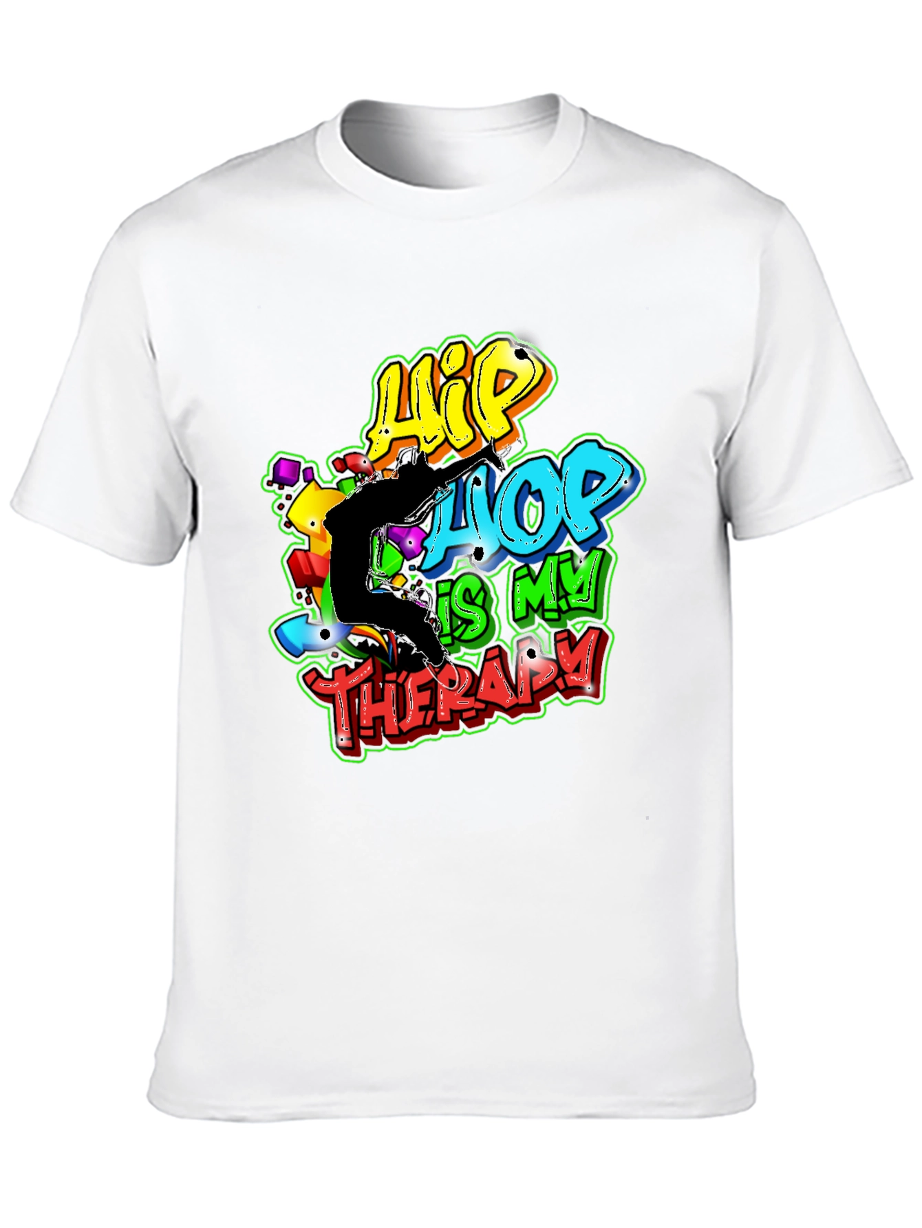 Hip Hop is My Therapy Black T-Shirt