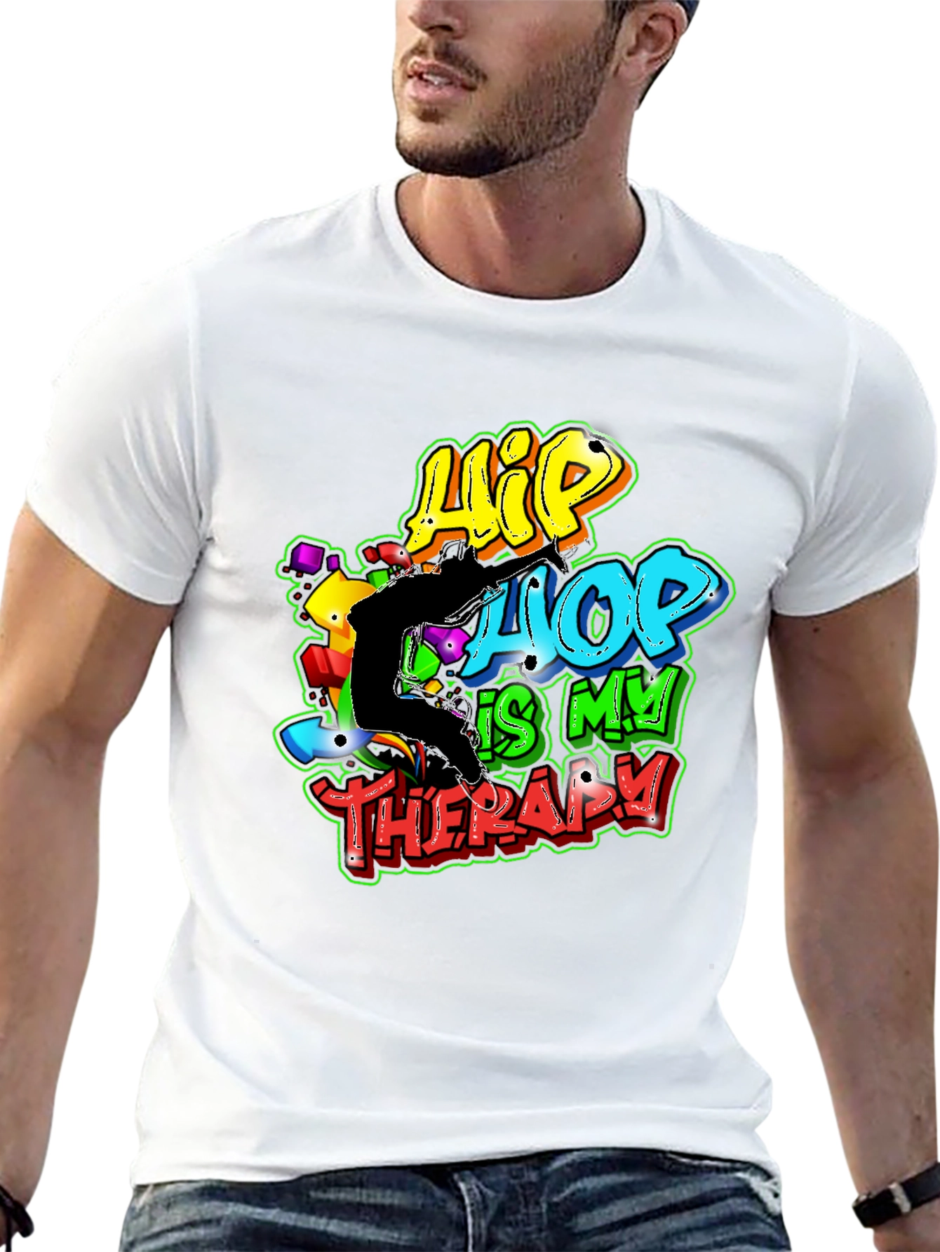 Hip Hop is My Therapy Black T-Shirt