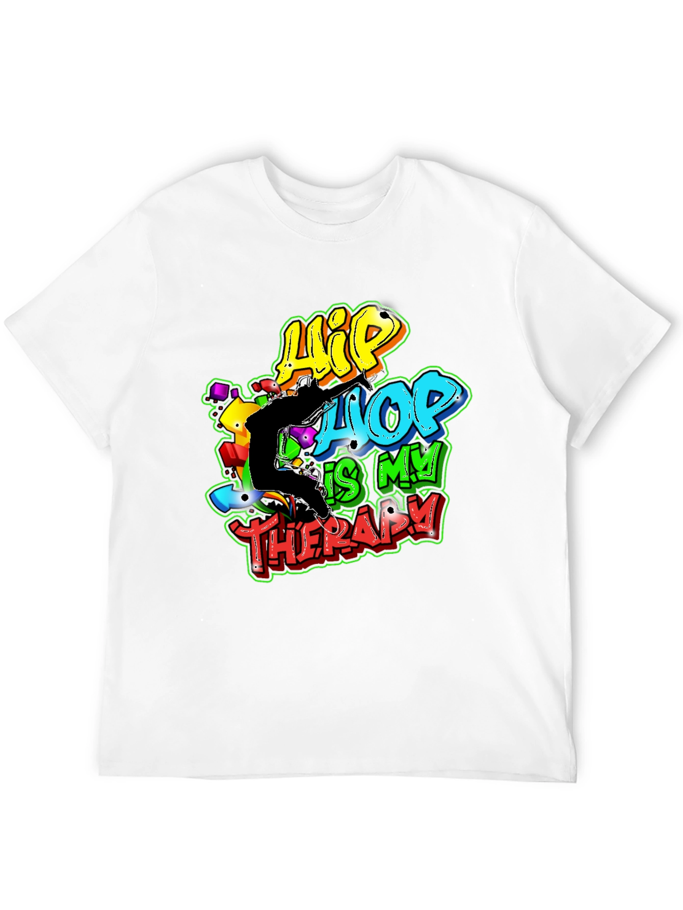 Hip Hop is My Therapy Black T-Shirt