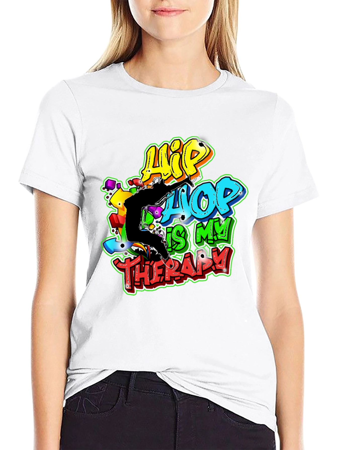 Hip Hop is My Therapy Black T-Shirt