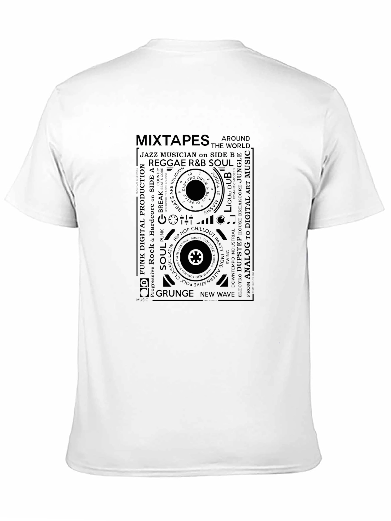 Music Genre Mixtape Graphic T-Shirt - Retro Style Tee