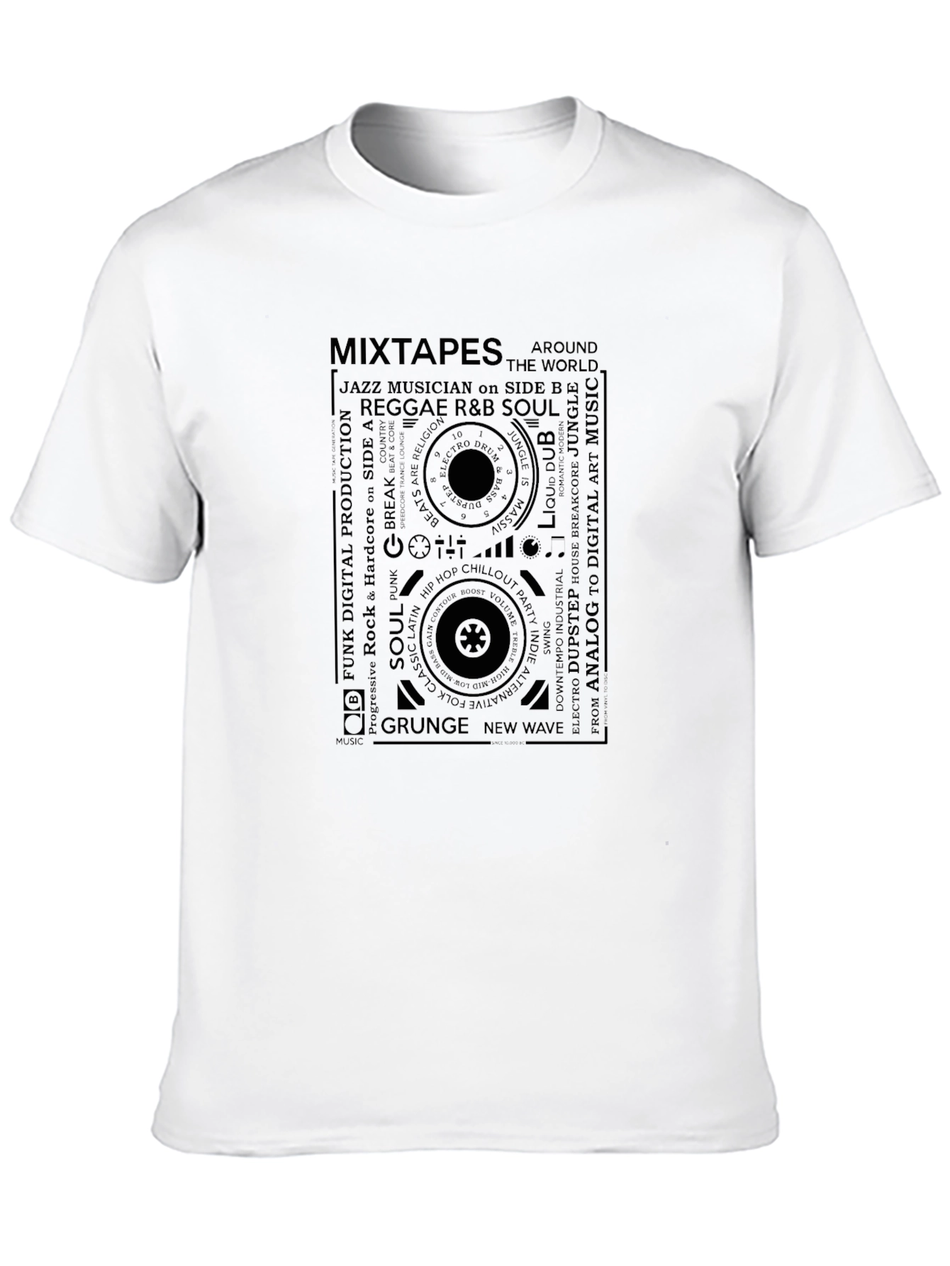 Music Genre Mixtape Graphic T-Shirt - Retro Style Tee