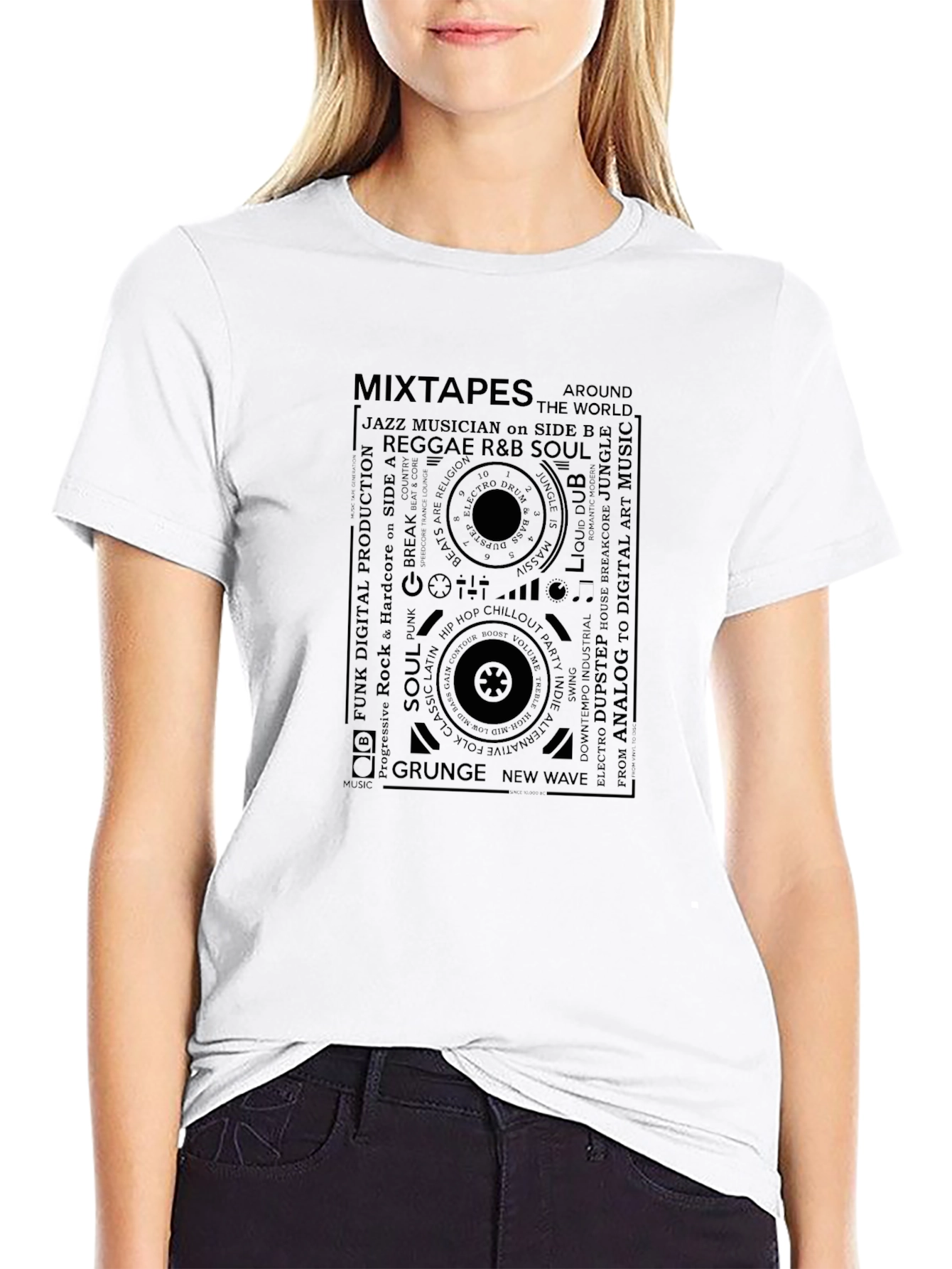 Music Genre Mixtape Graphic T-Shirt - Retro Style Tee