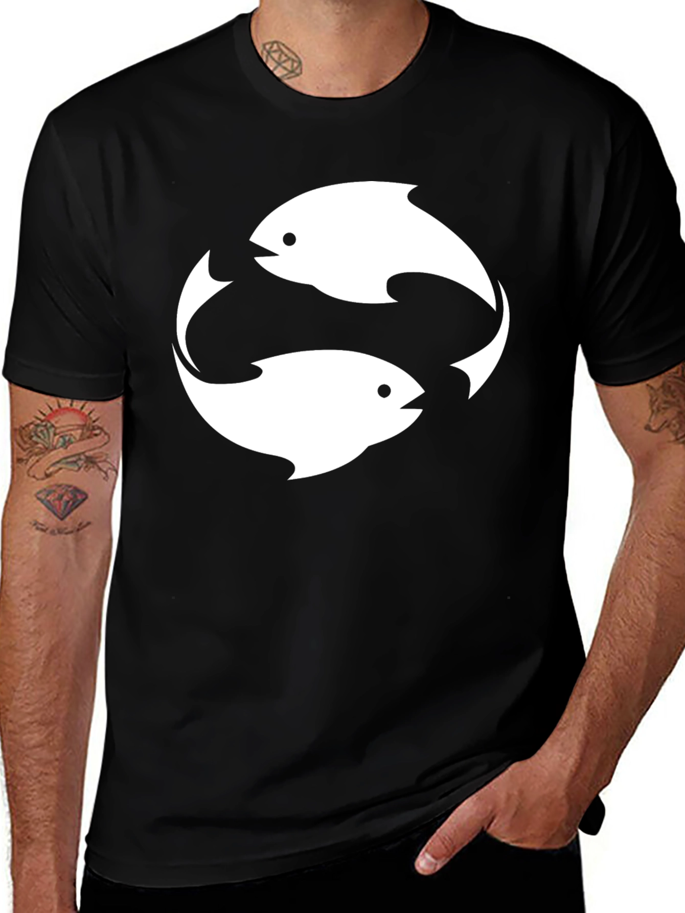 Yin Yang Fish Graphic T-Shirt