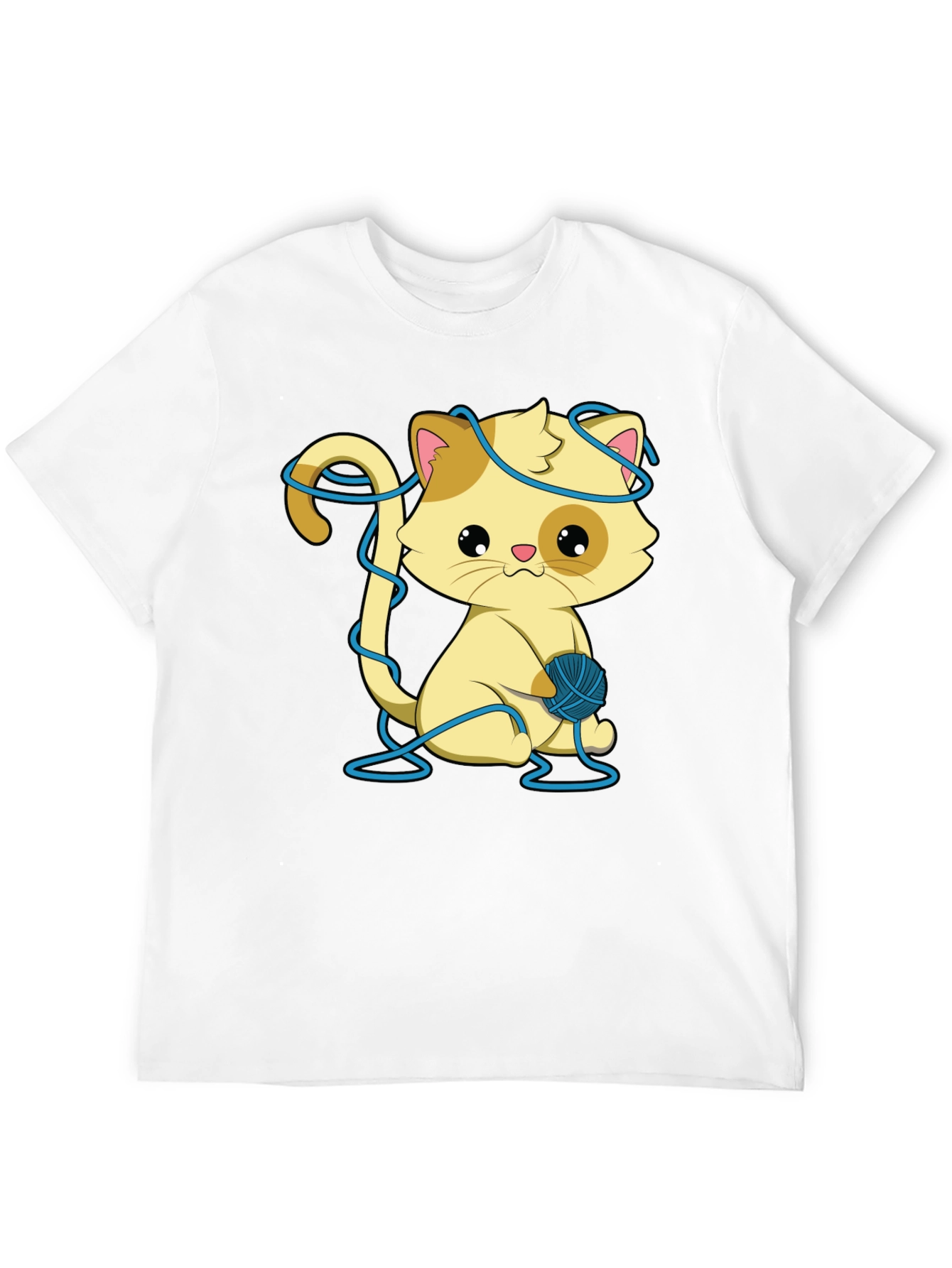 Cute Kitten T-Shirt: Yarn Ball Design