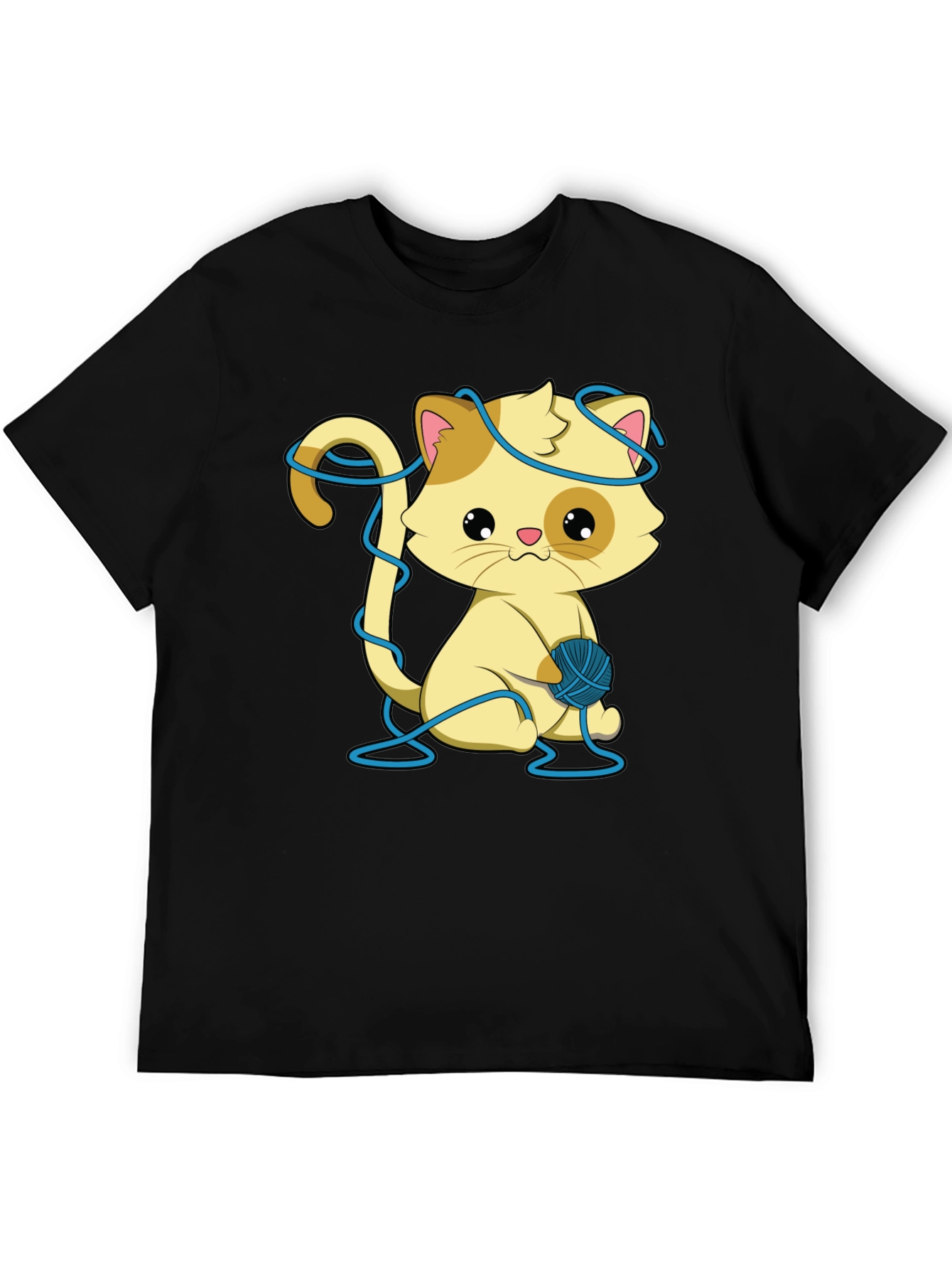Cute Kitten T-Shirt: Yarn Ball Design
